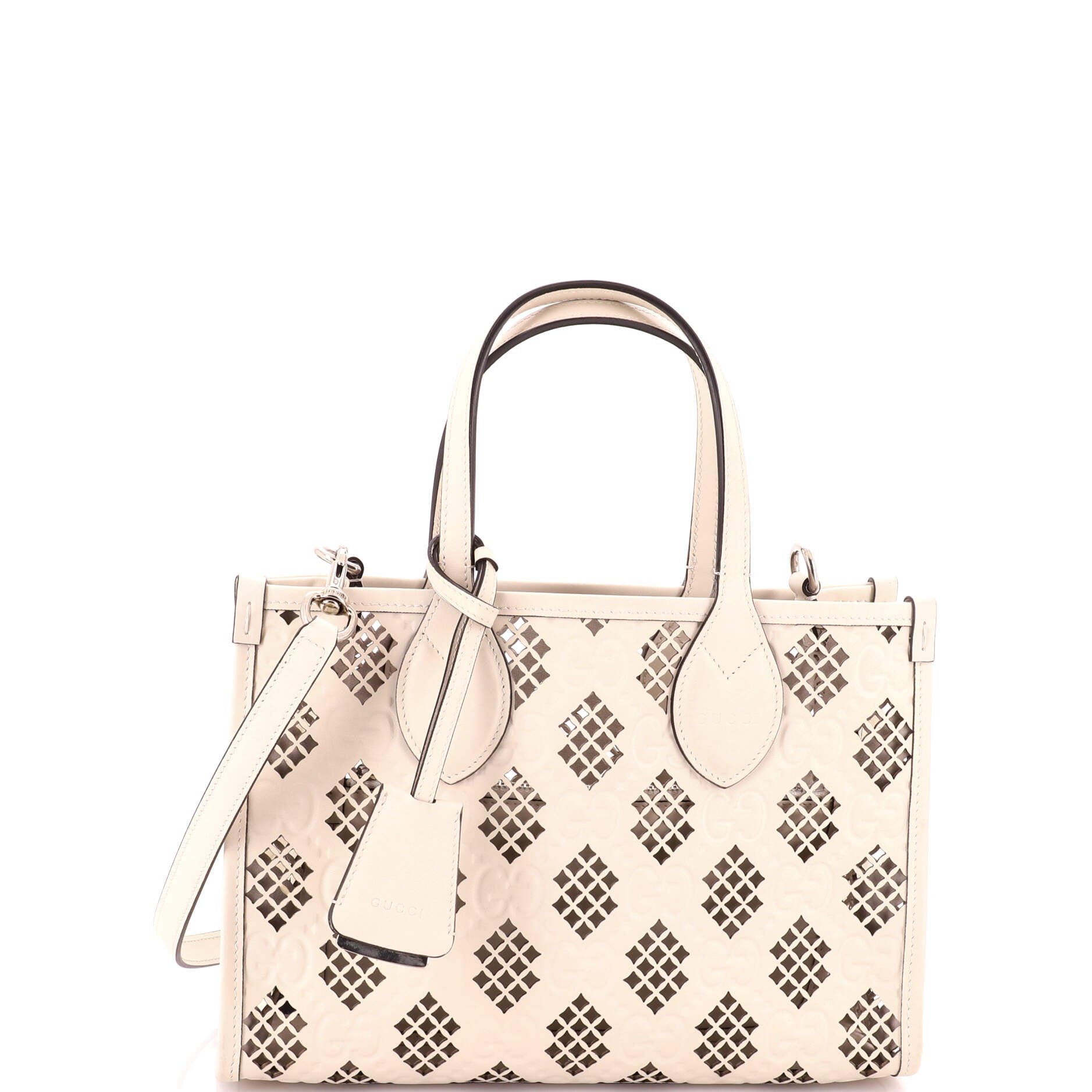 Convertible Tote GG Debossed Laser Cut Leather Small