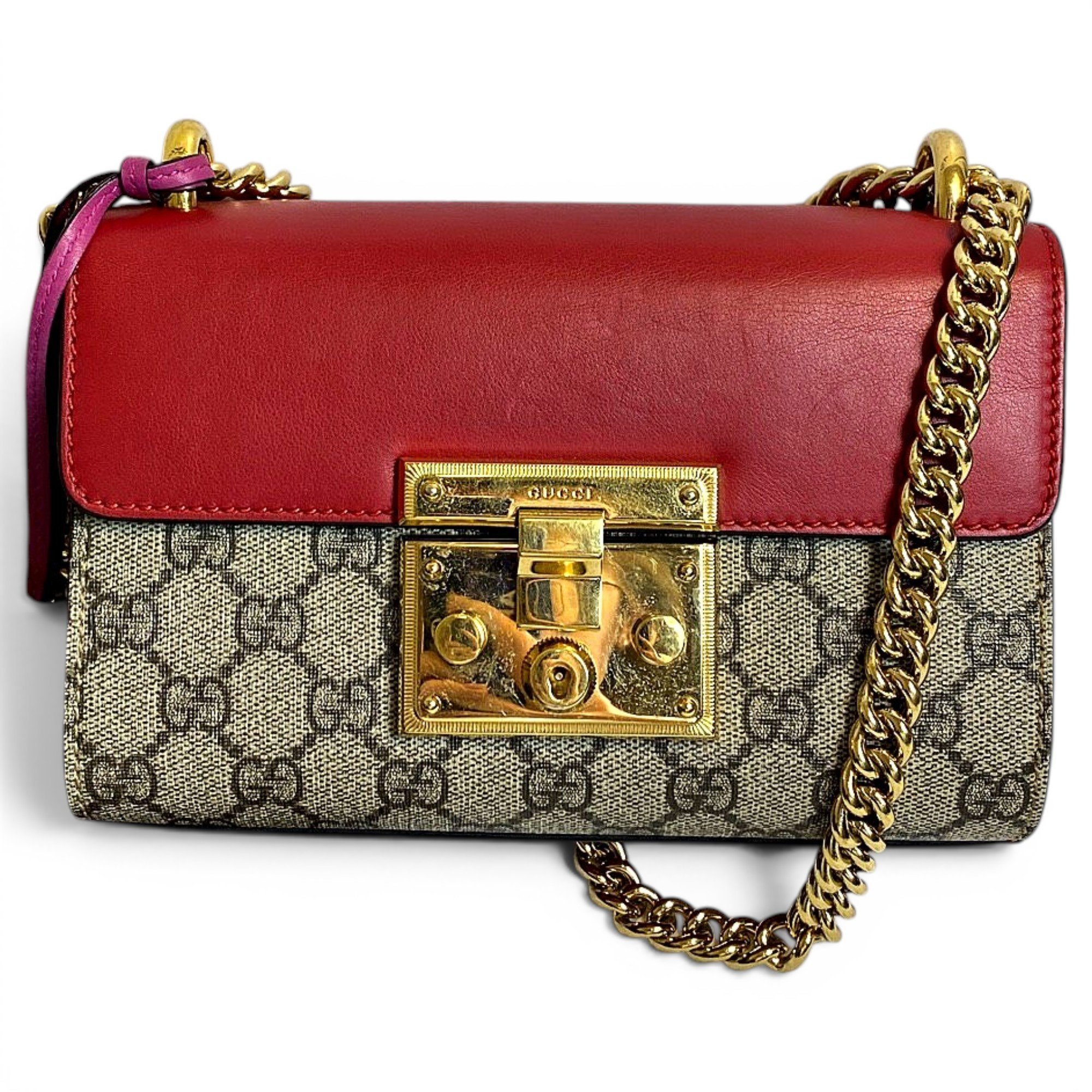 Padlock leather handbag