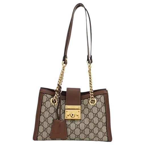 Padlock leather handbag
