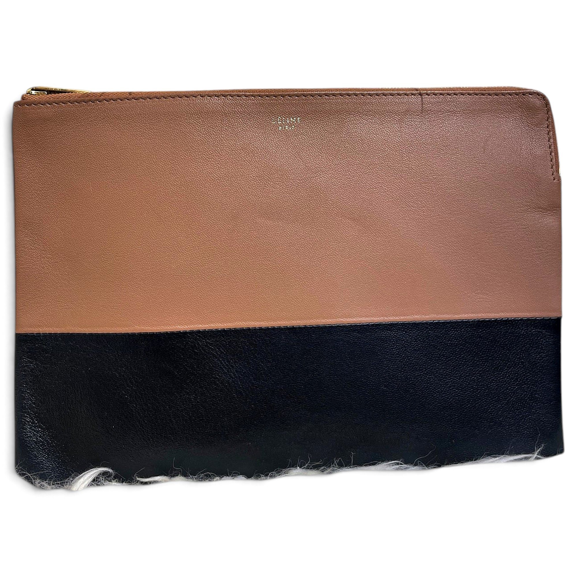 Leather clutch bag
