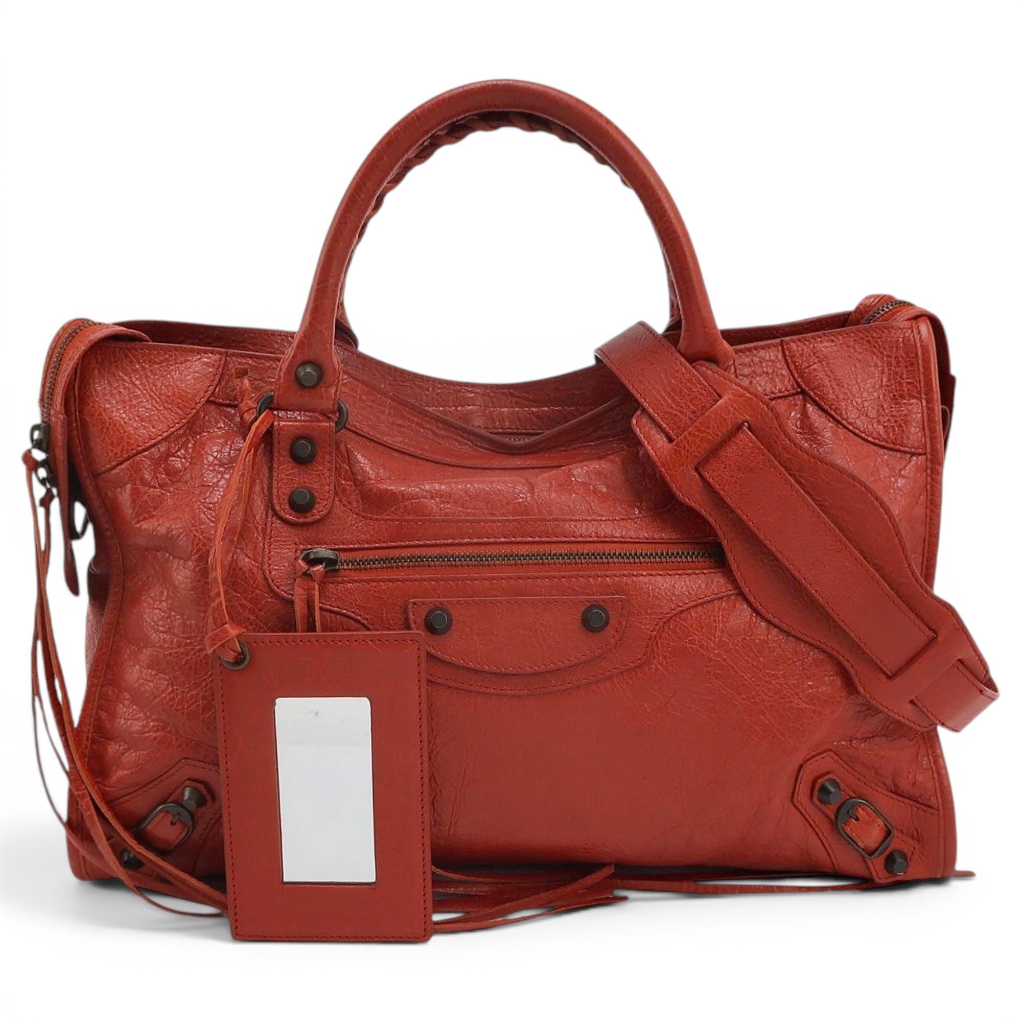 City leather handbag