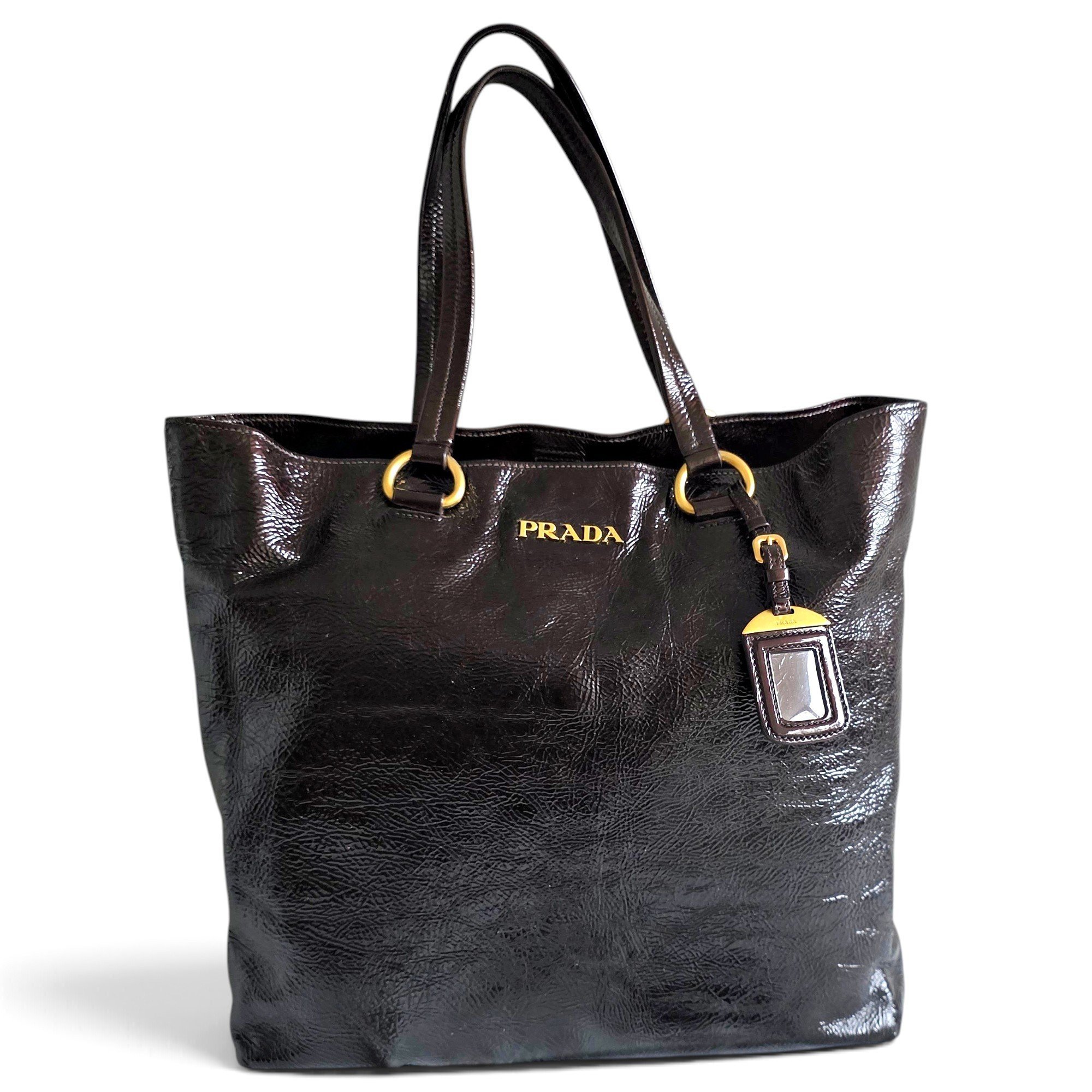 Patent leather handbag