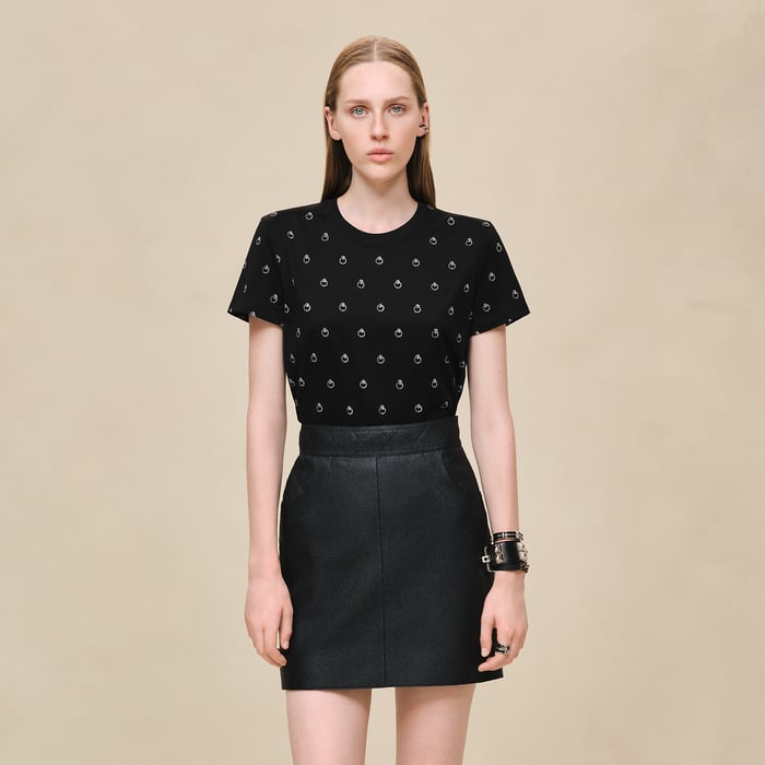 Noir "Anneau Finesse" Straight T-shirt