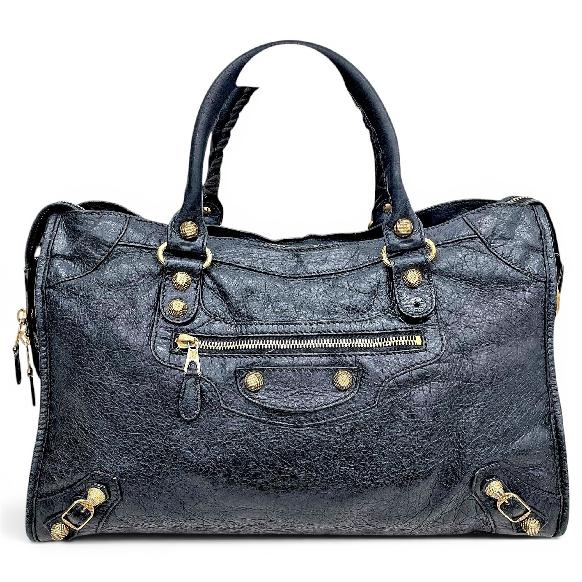City leather handbag
