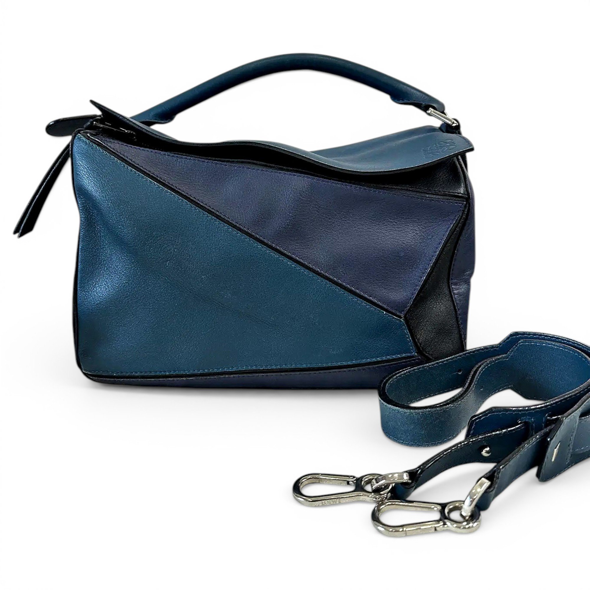 Puzzle leather crossbody bag