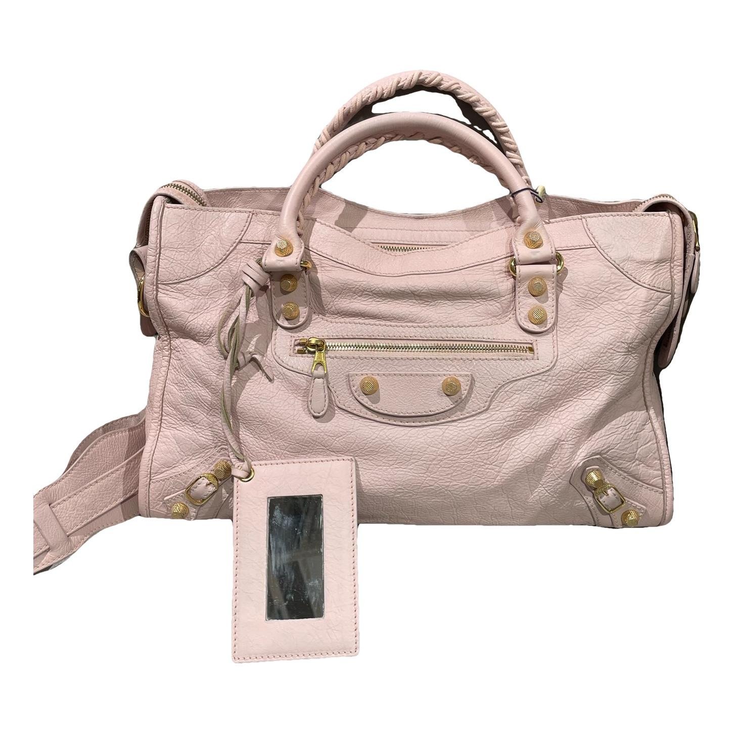 City leather handbag