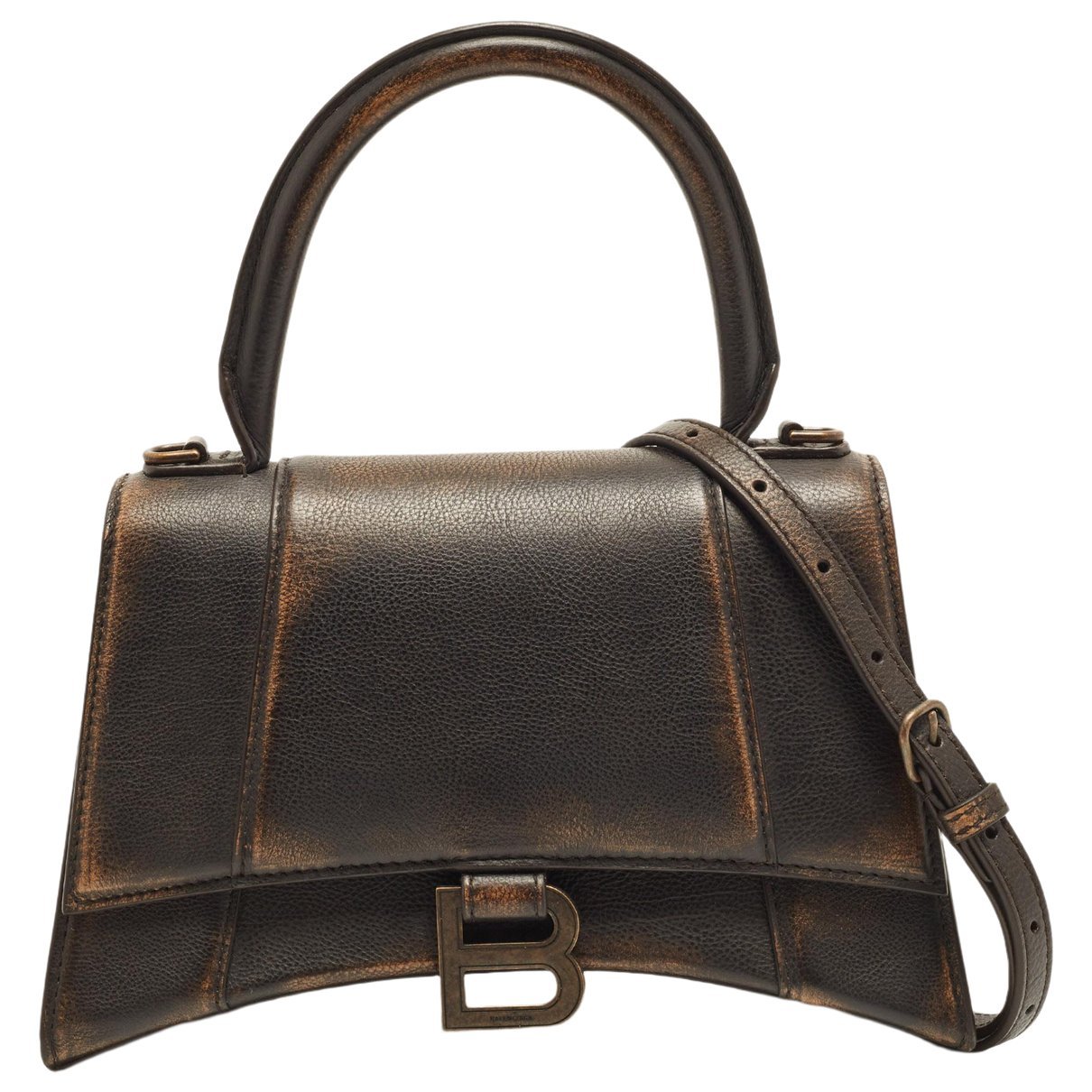 Hourglass leather satchel