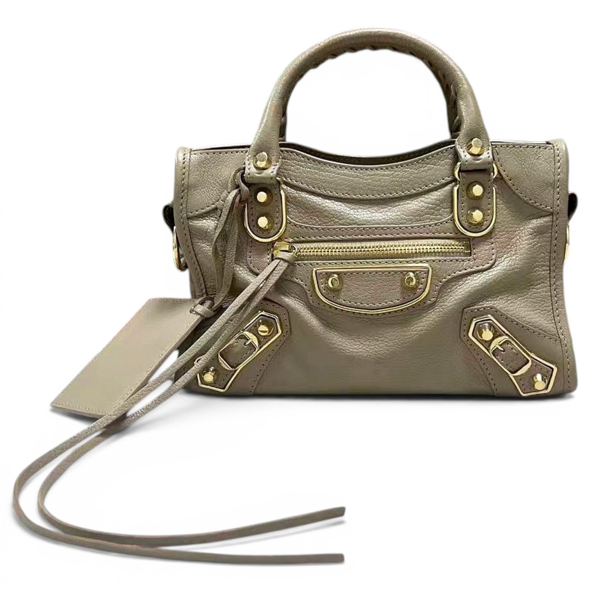City leather handbag