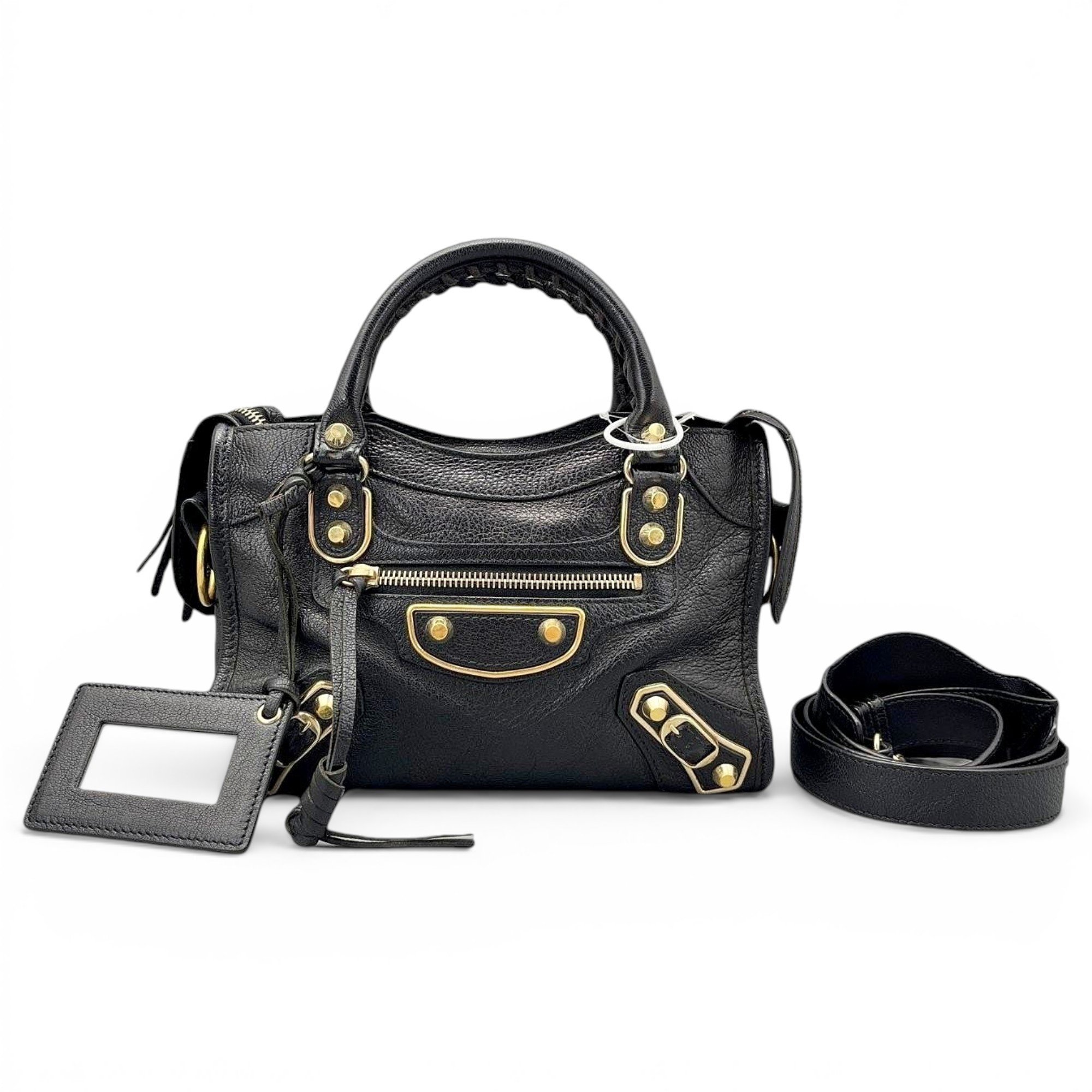 City leather handbag