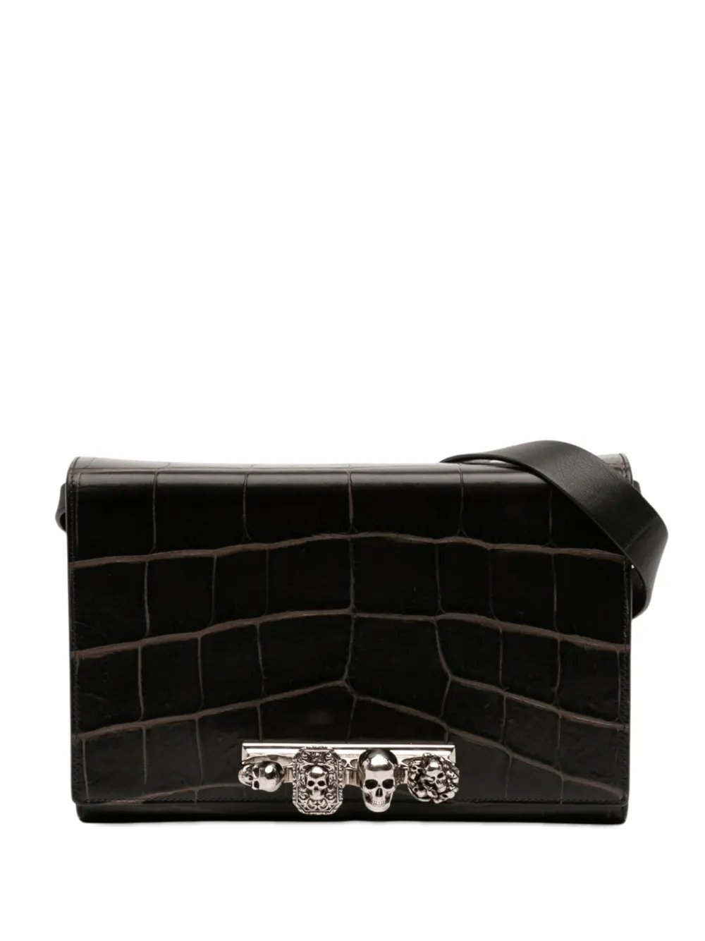 2018 Mini Croc Embossed Skull Jeweled crossbody bag
