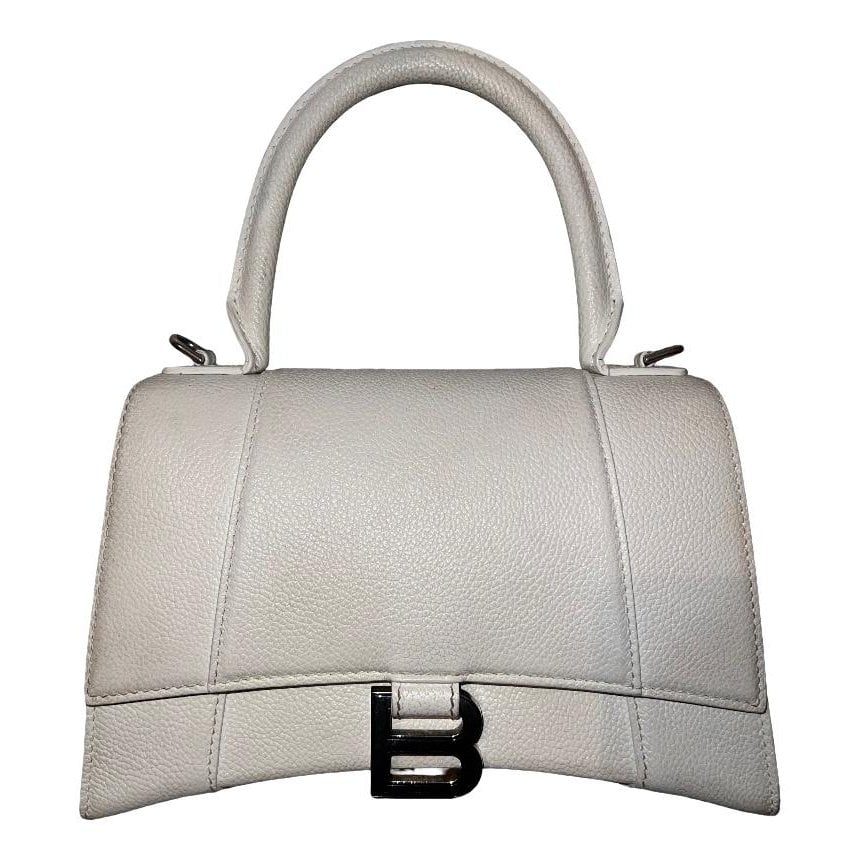 Hourglass leather handbag