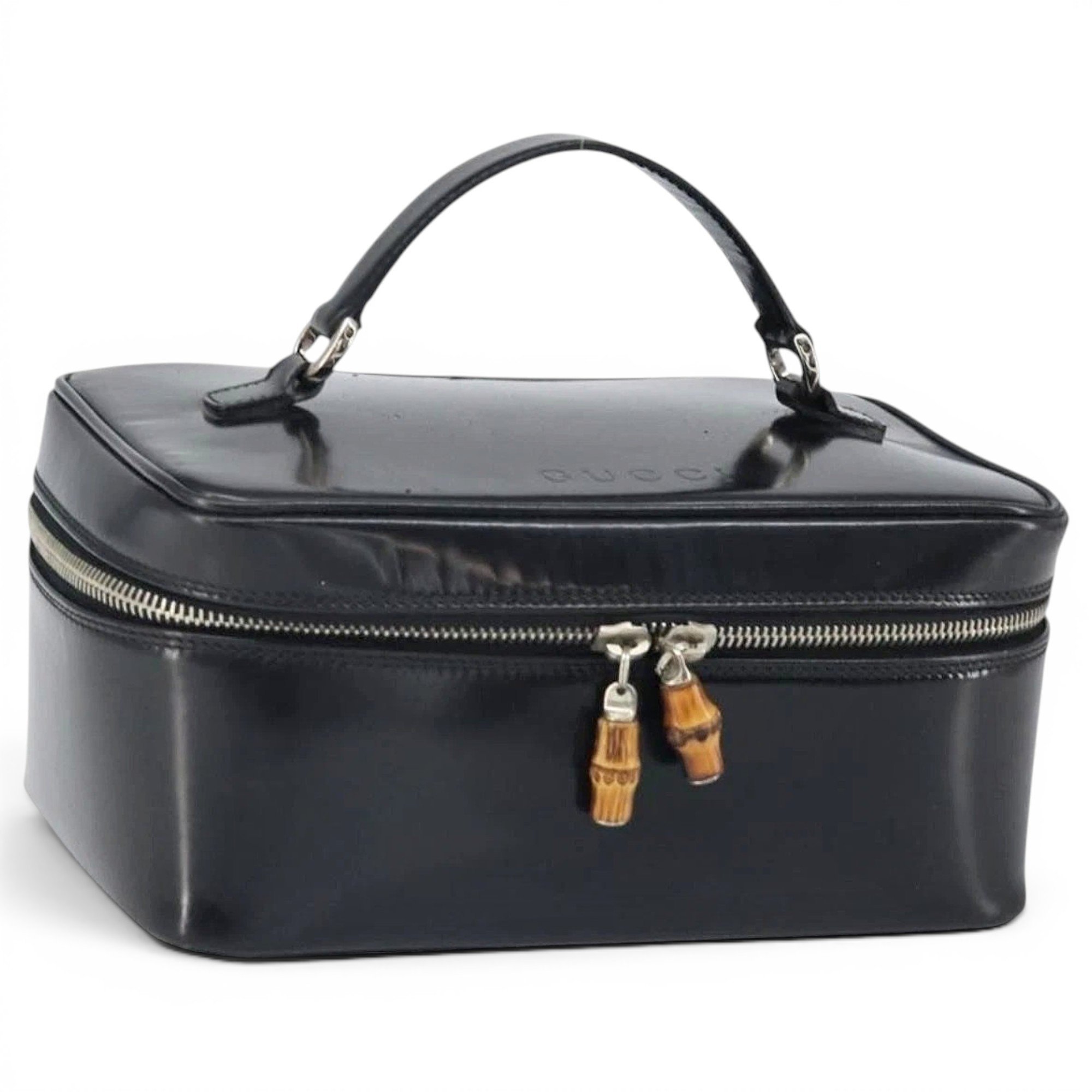 Patent leather vanity case