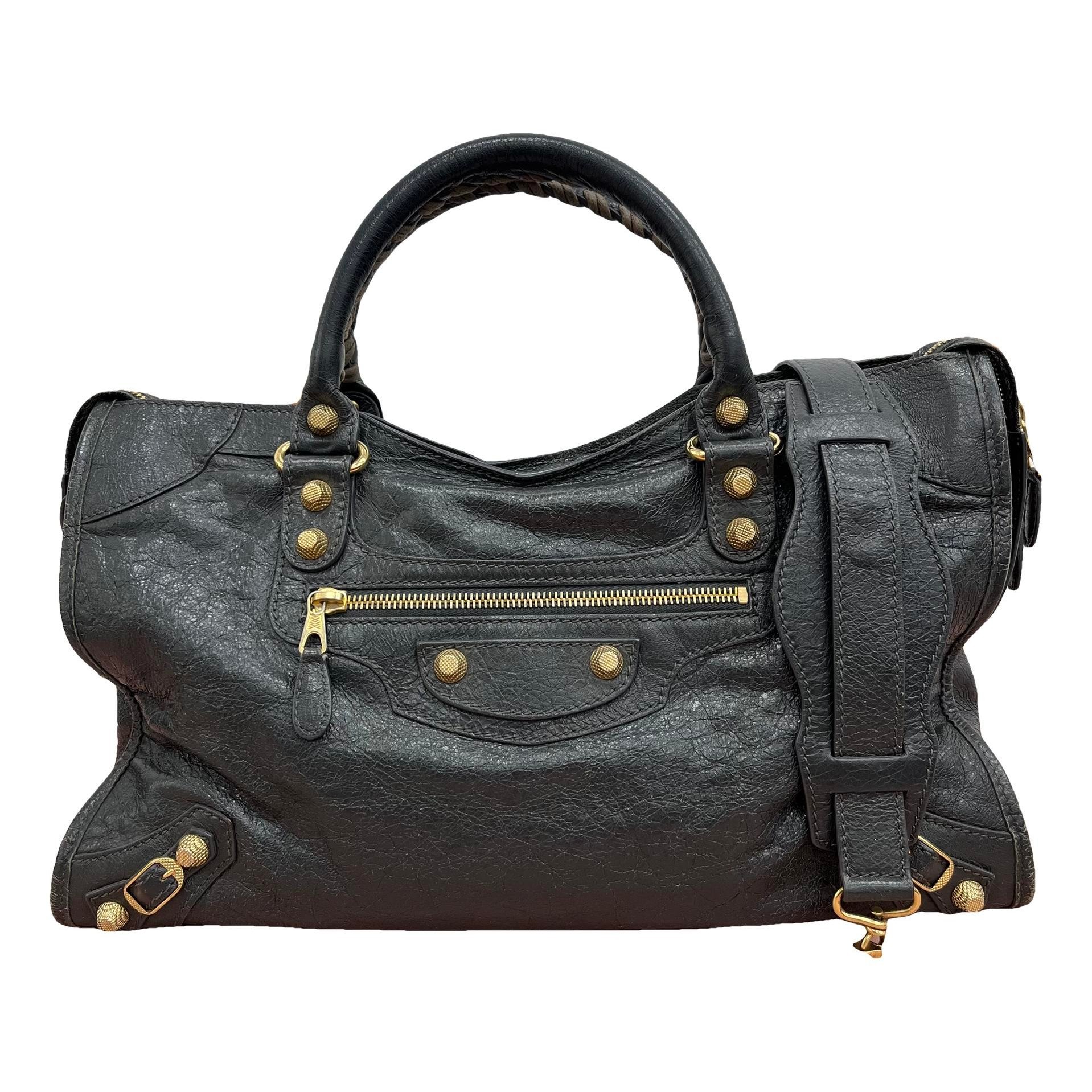 City leather handbag