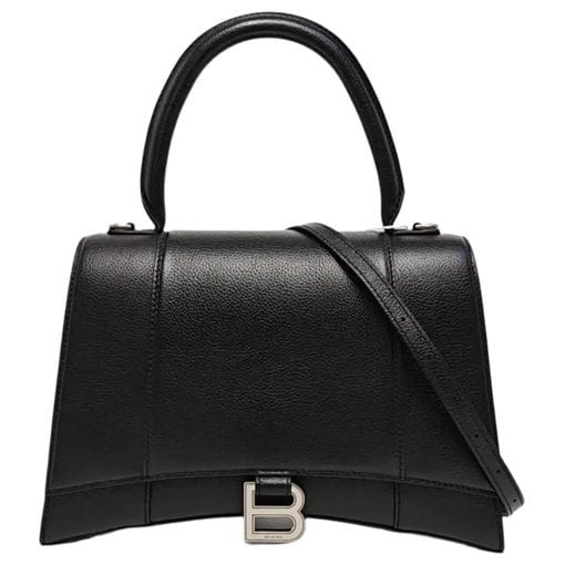 Hourglass leather handbag