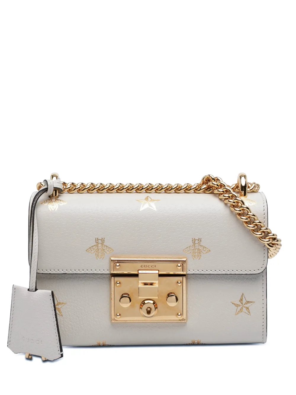 2016-2026 Small Leather Bee Star Padlock crossbody bag