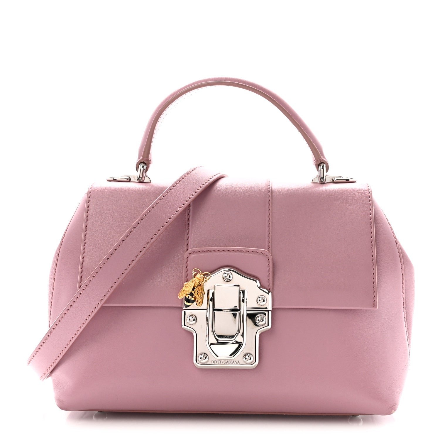 Dolce & Gabbana Dolce & Gabbana Calfskin Lucia Small Satchel Purple
