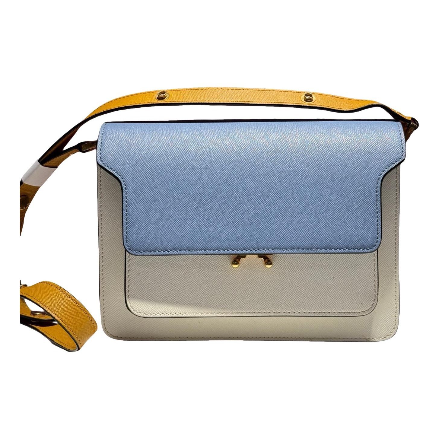 Trunk leather crossbody bag