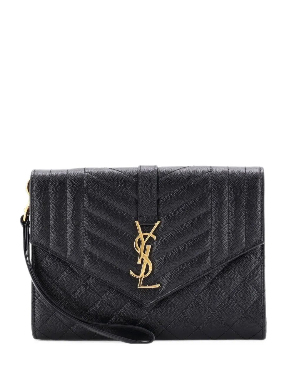 Classic Monogram Envelope Wristlet Mixed Matelasse Leather clutch bag