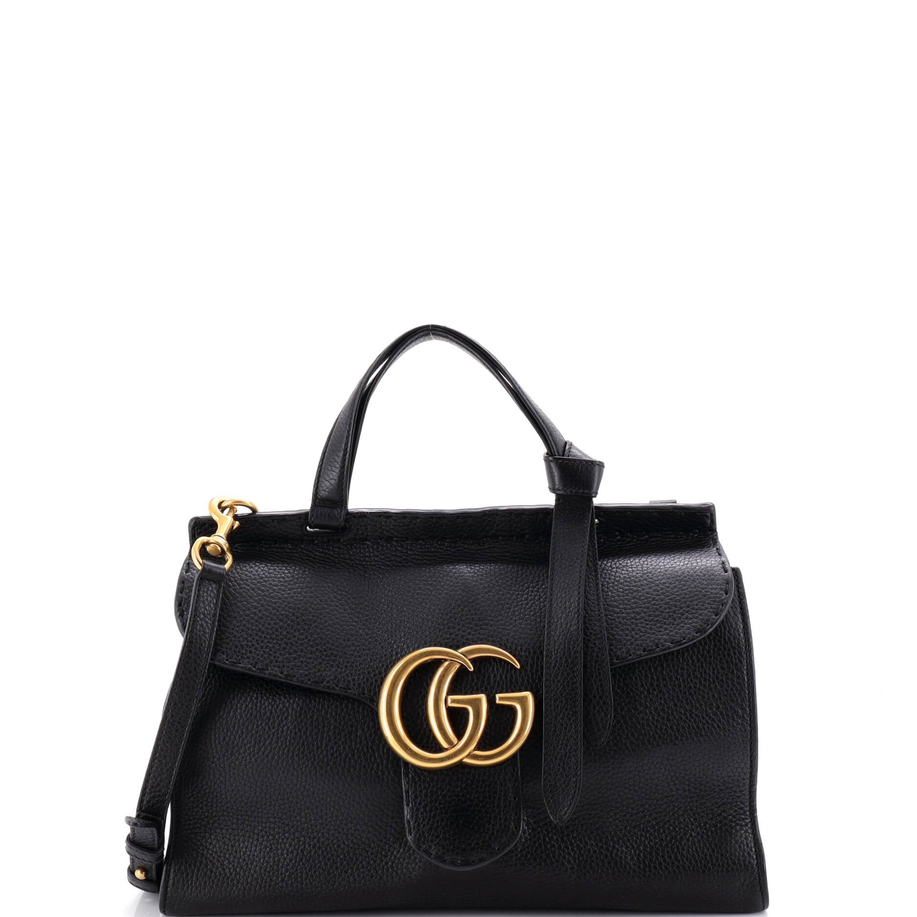 GG Marmont Top Handle Bag Leather Small