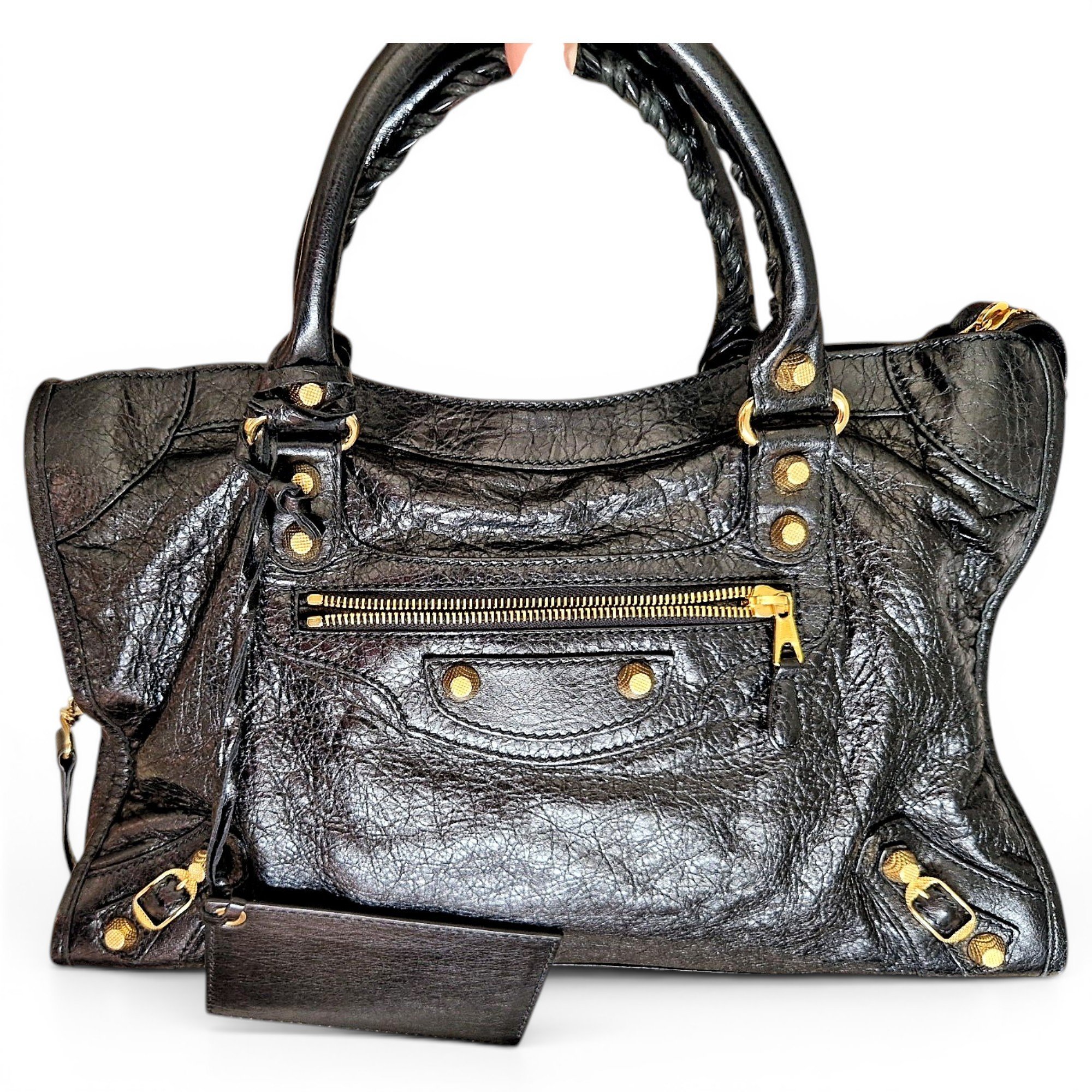 City leather handbag
