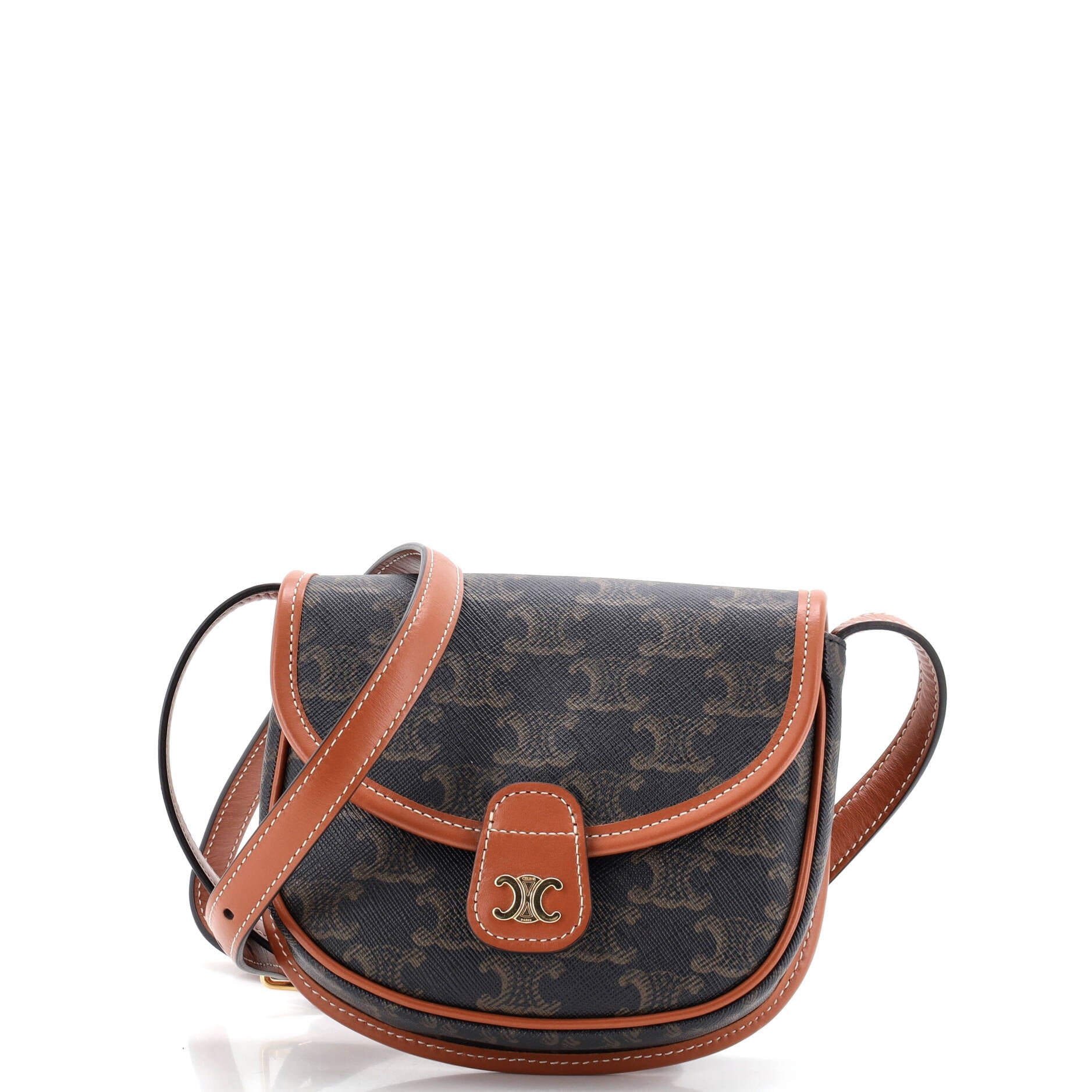 Besace Flap Bag Triomphe Coated Canvas Mini
