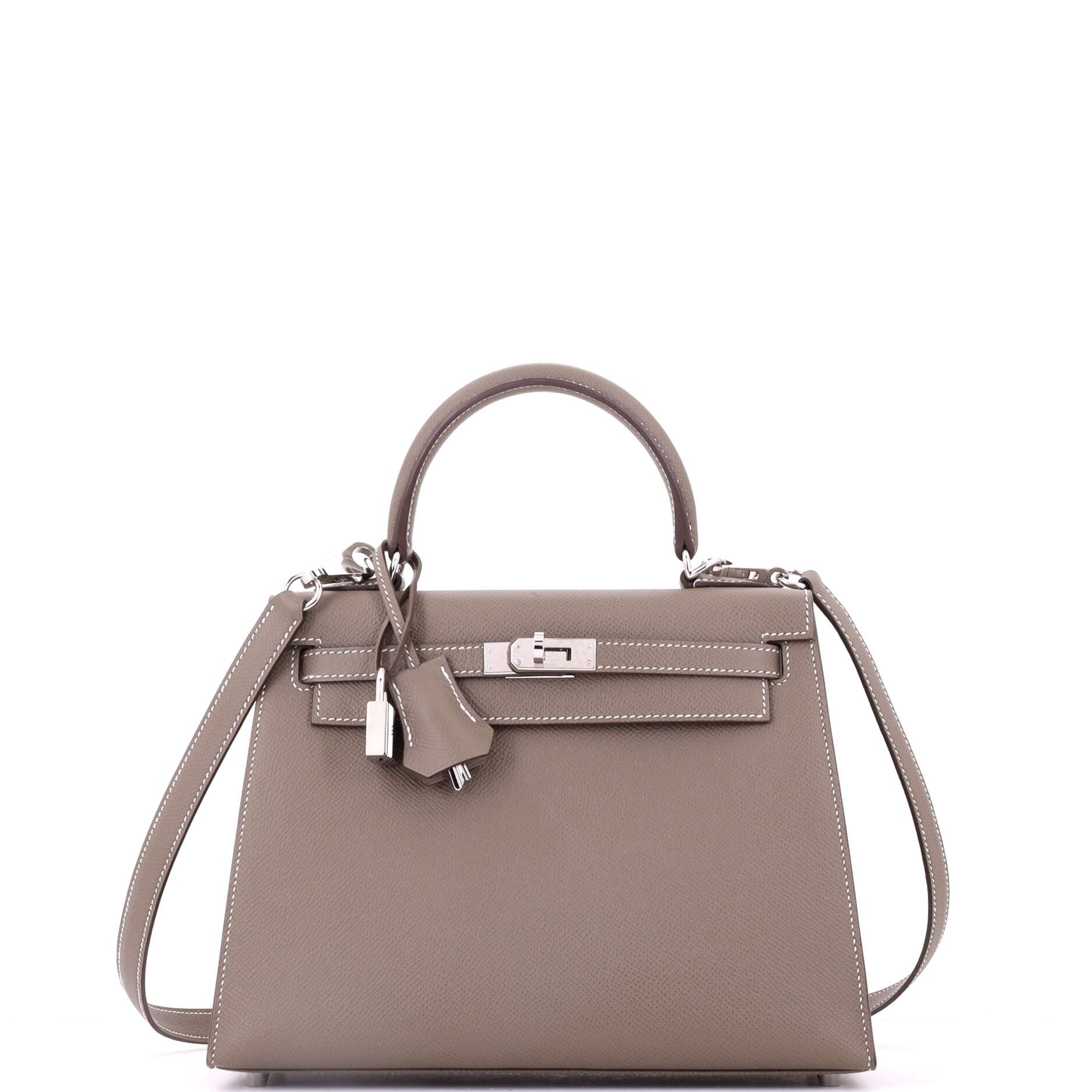 Kelly Handbag Etoupe Epsom with Palladium Hardware 25