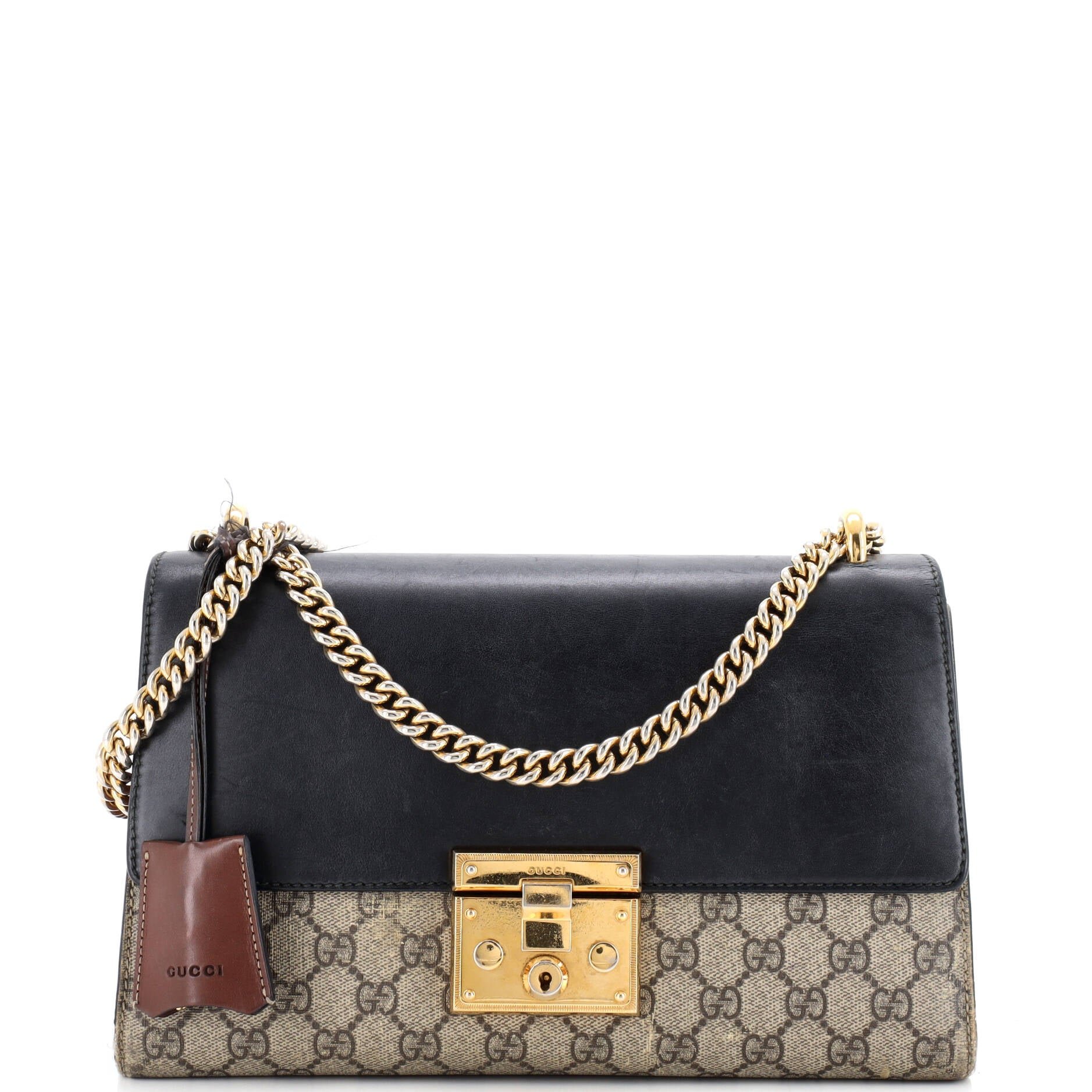 Padlock Shoulder Bag GG Coated Canvas and Leather Medium