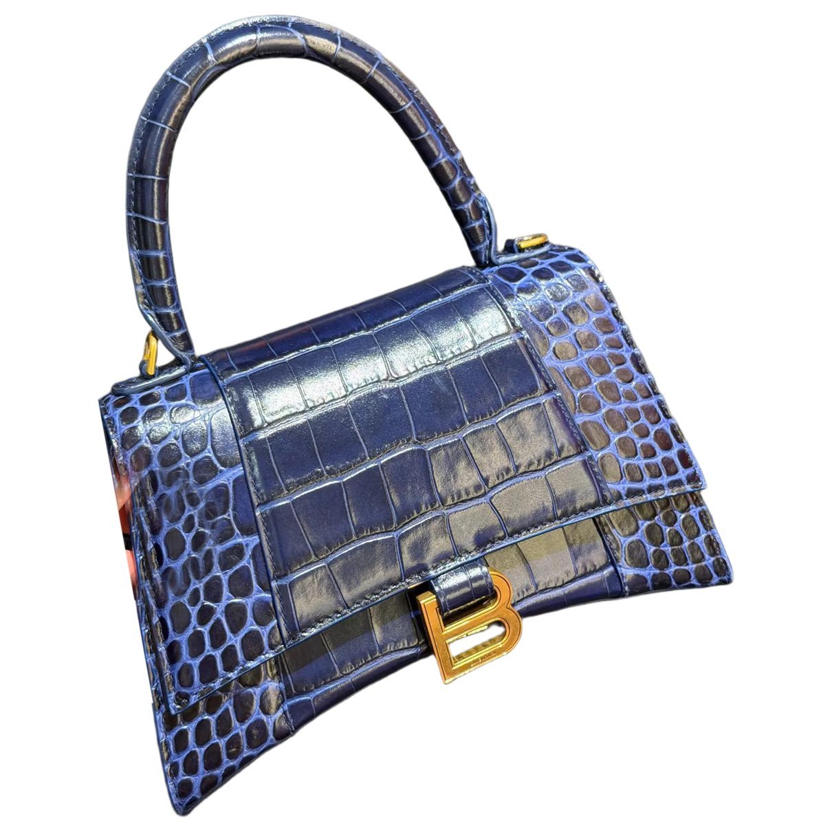 Hourglass leather handbag