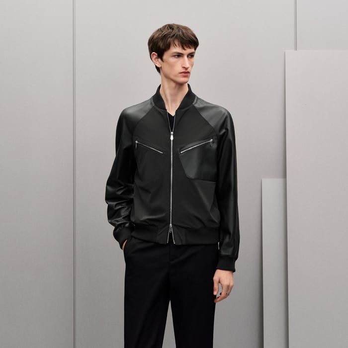 Anthracite Water-repellent Rib-trim Jacket