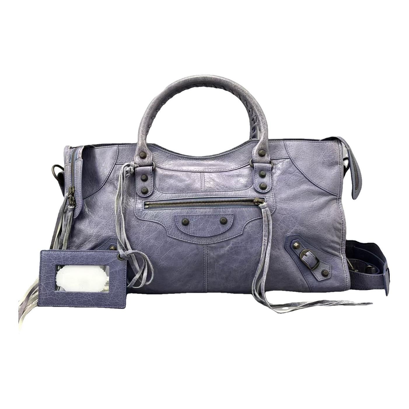 City leather handbag