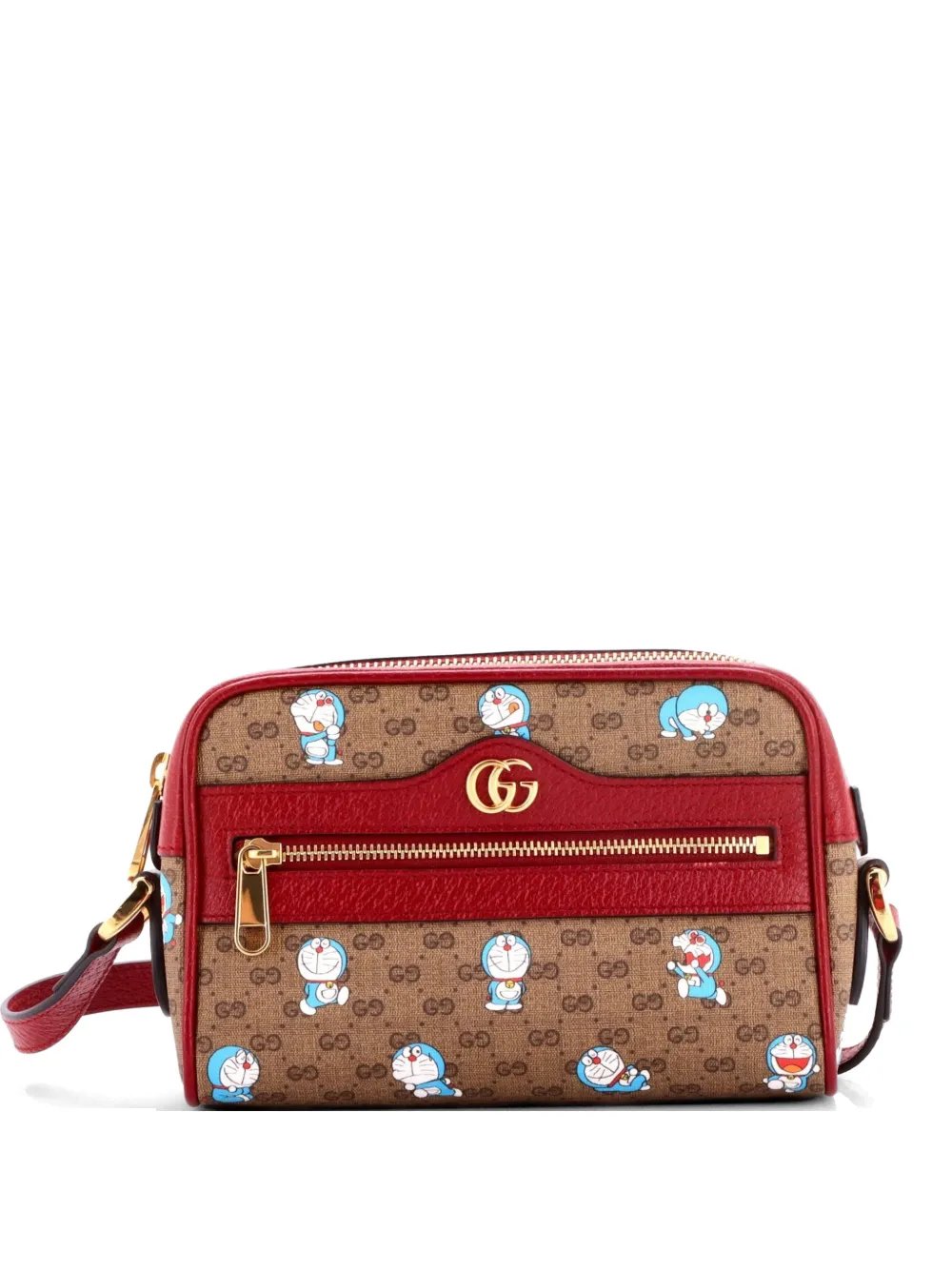 Doraemon Printed Mini GG Coated Canvas Mini crossbody bag