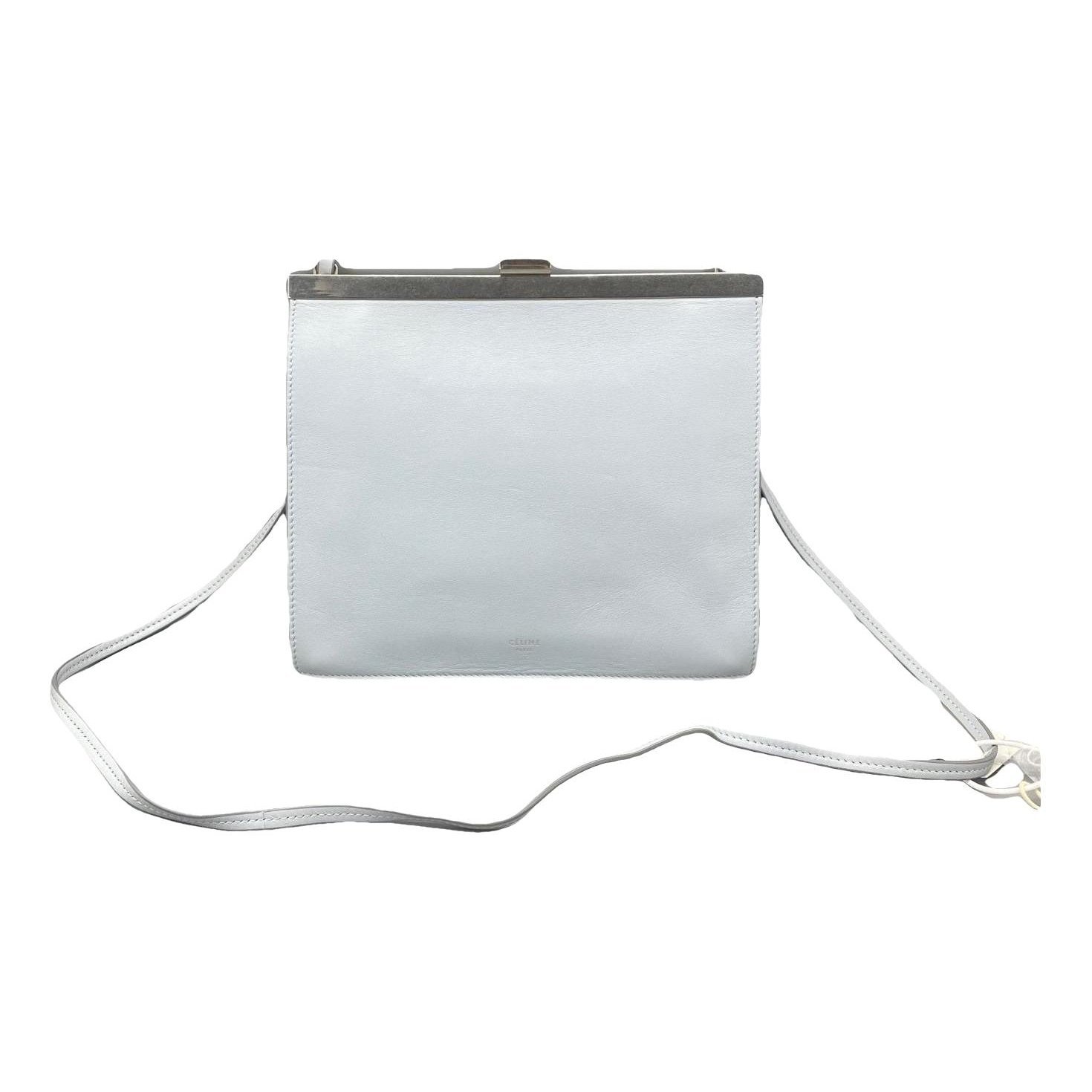 Clasp leather handbag