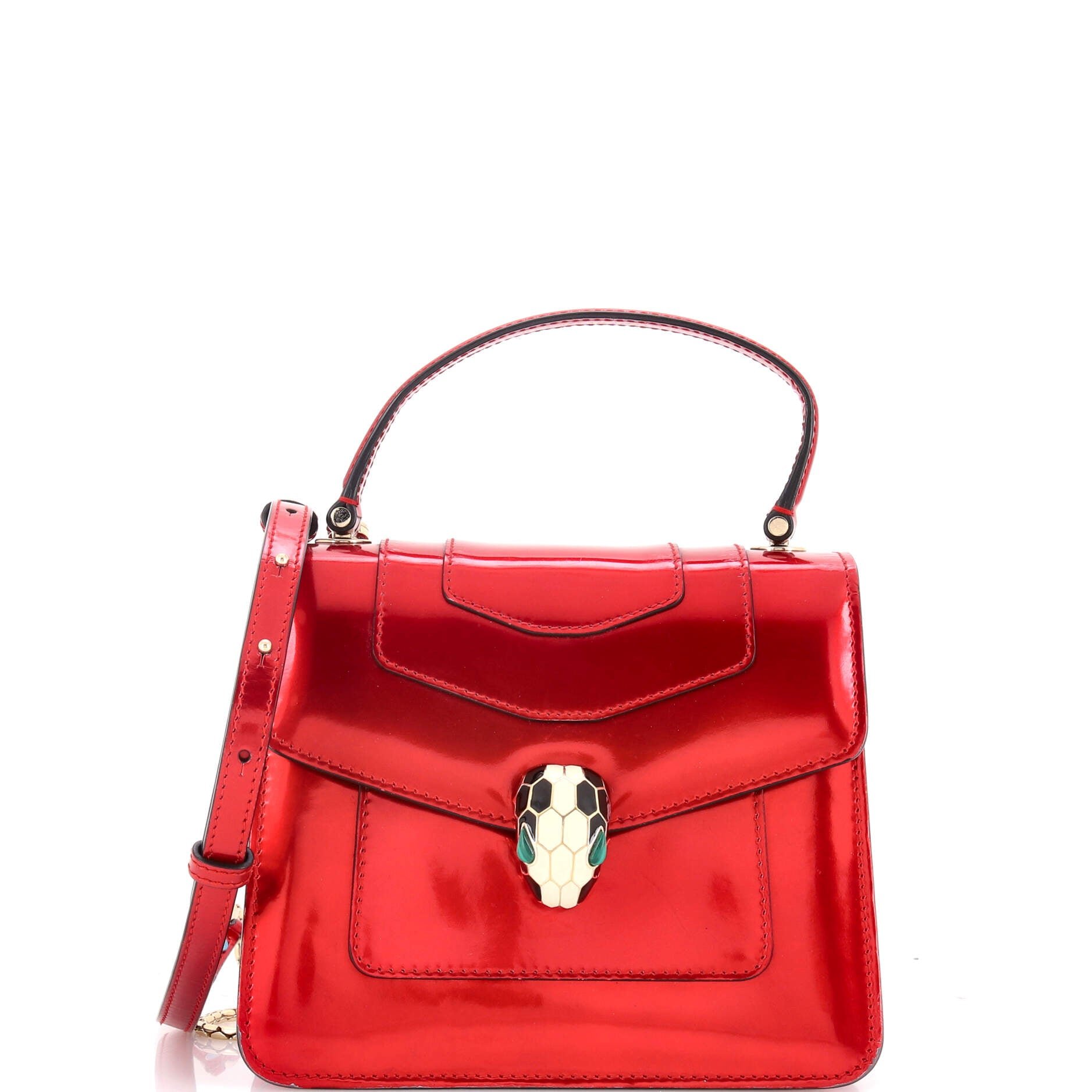 Bvlgari Serpenti Top Handle Bag Patent Small