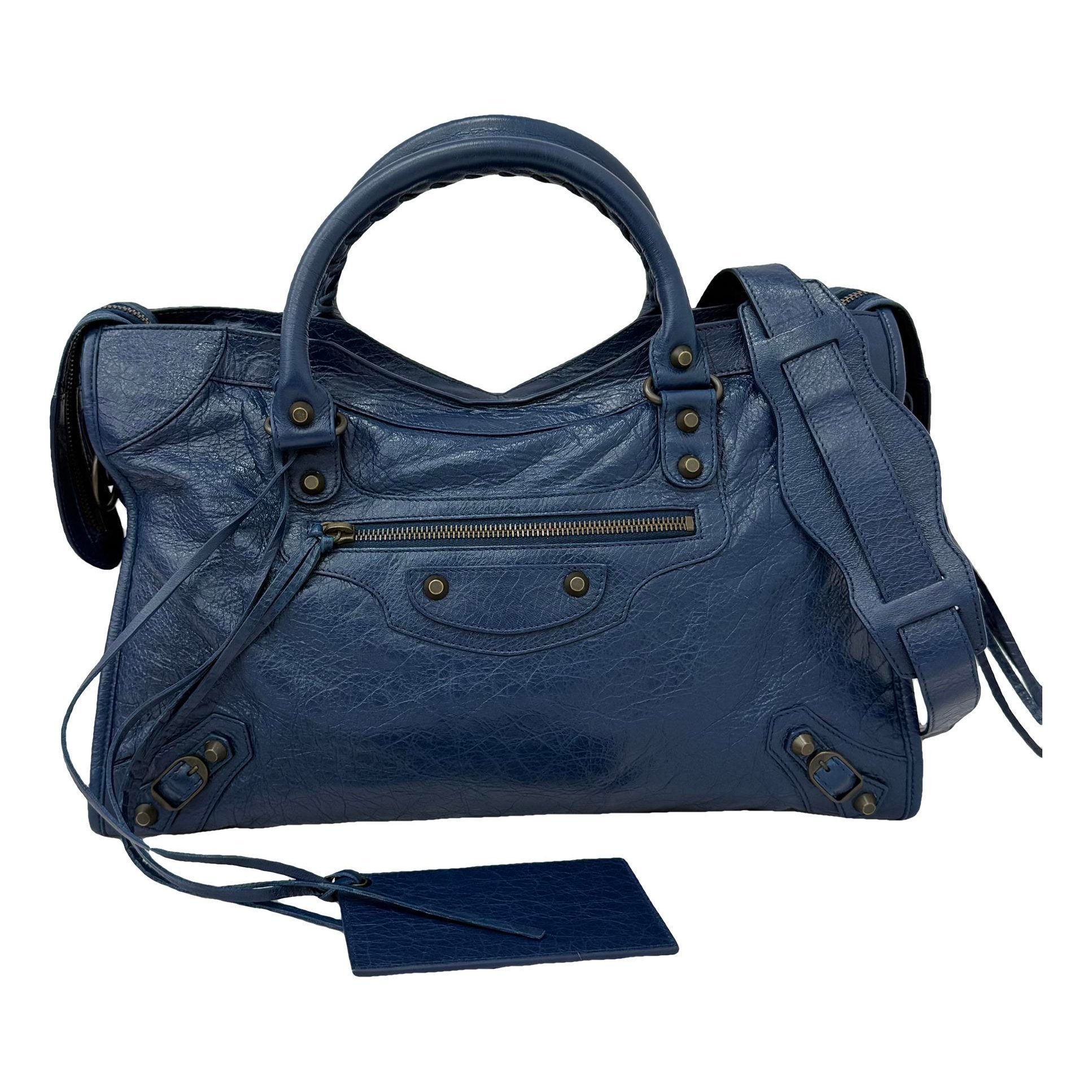 City leather handbag
