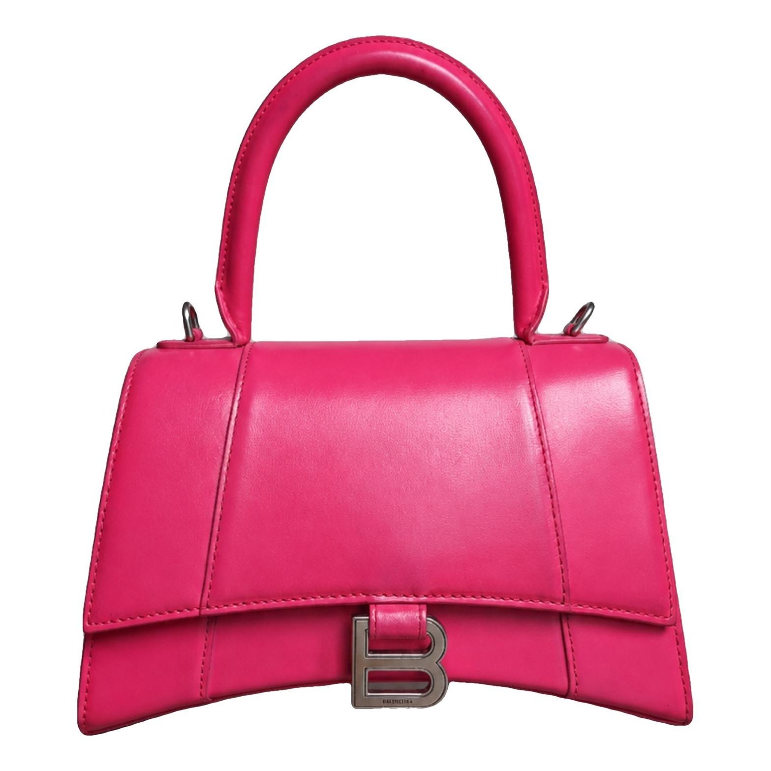 Hourglass leather handbag