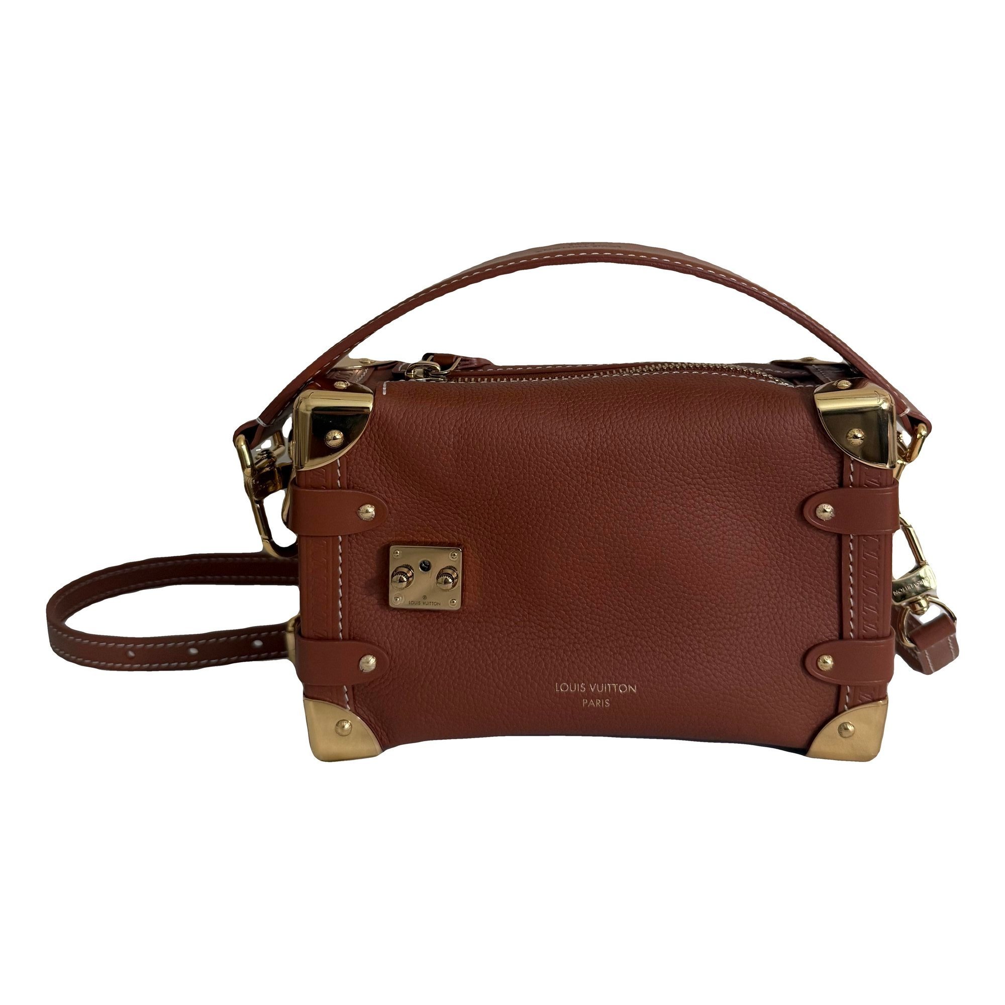 Side Trunk leather handbag