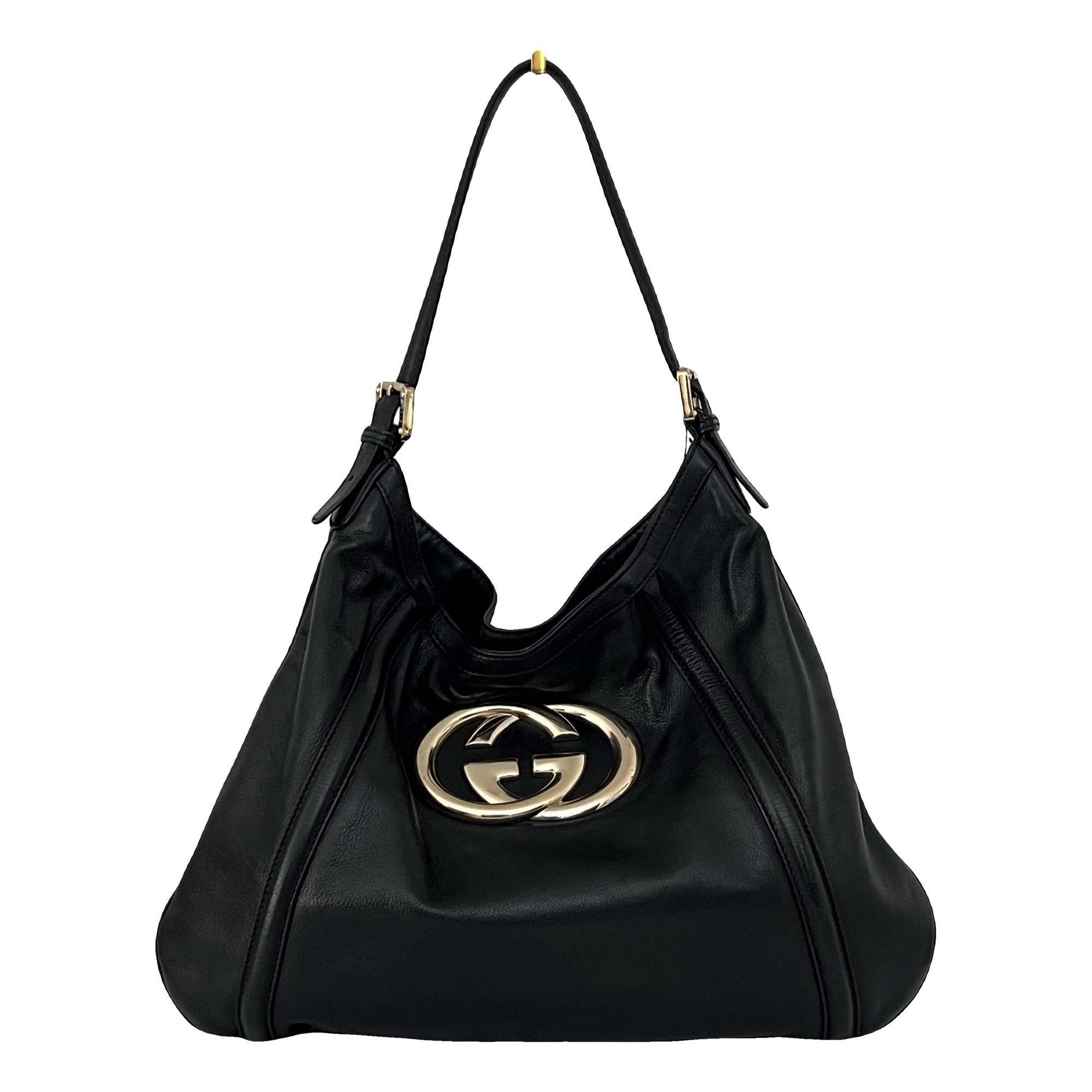 Interlocking leather handbag
