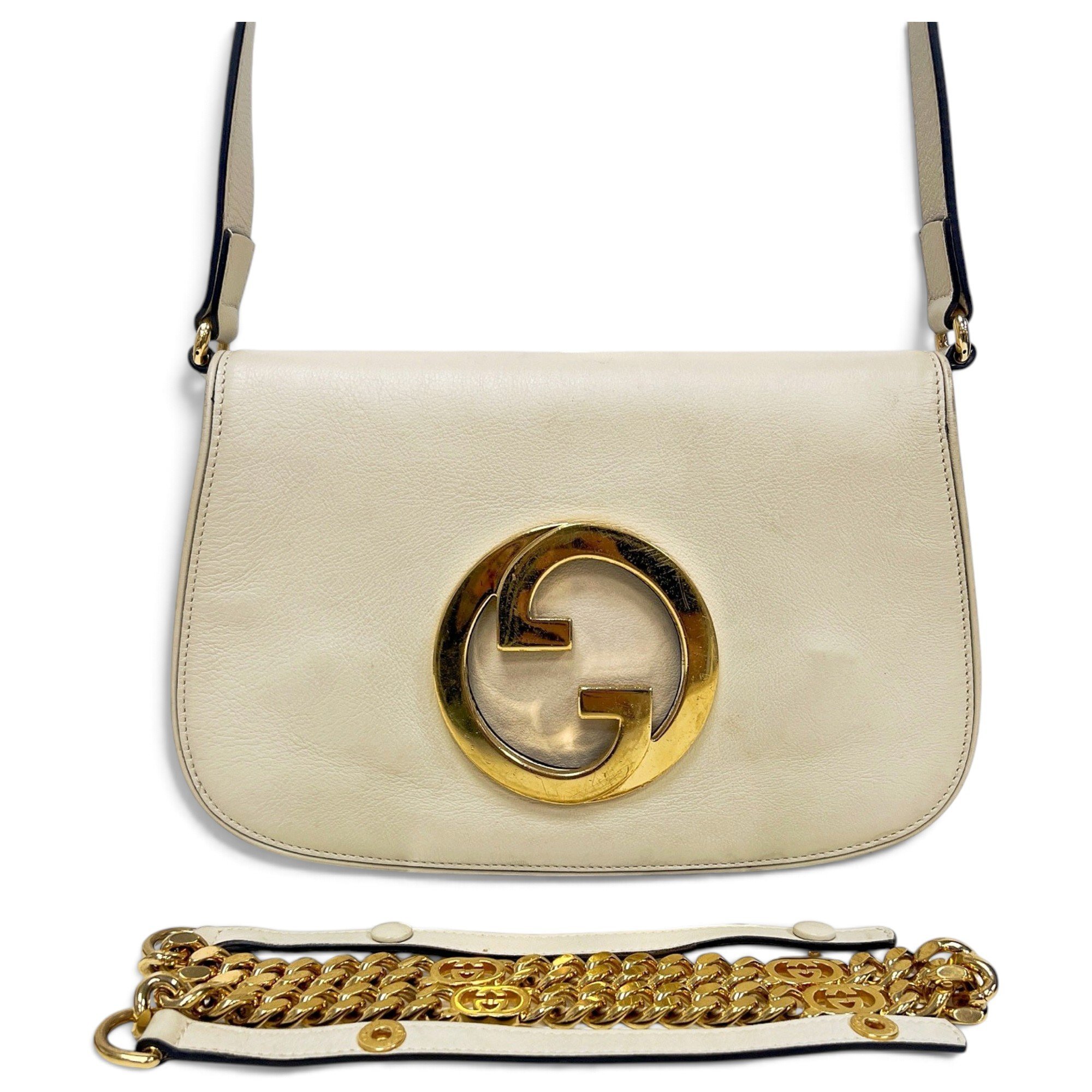 Interlocking leather handbag