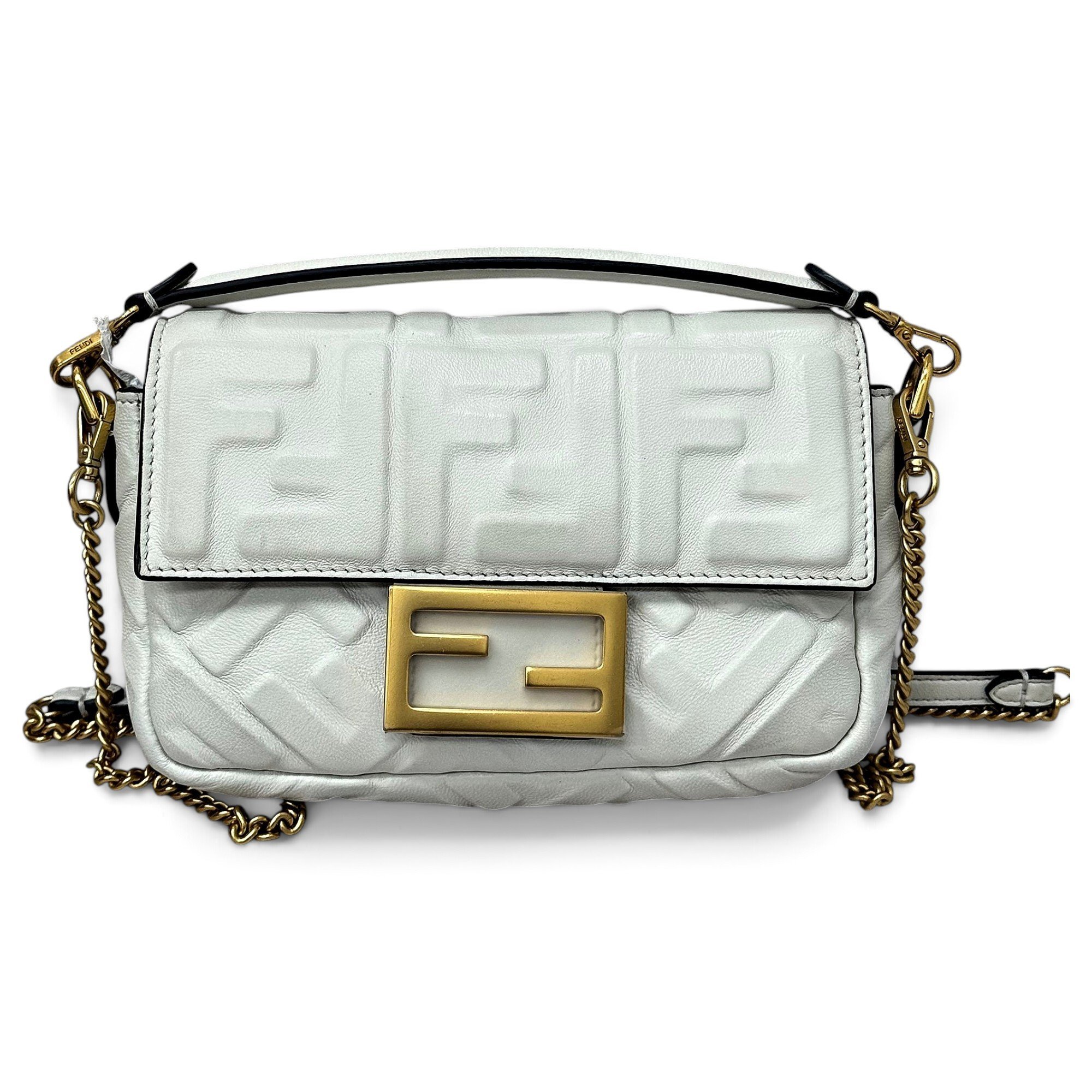 Baguette Chain Midi leather handbag