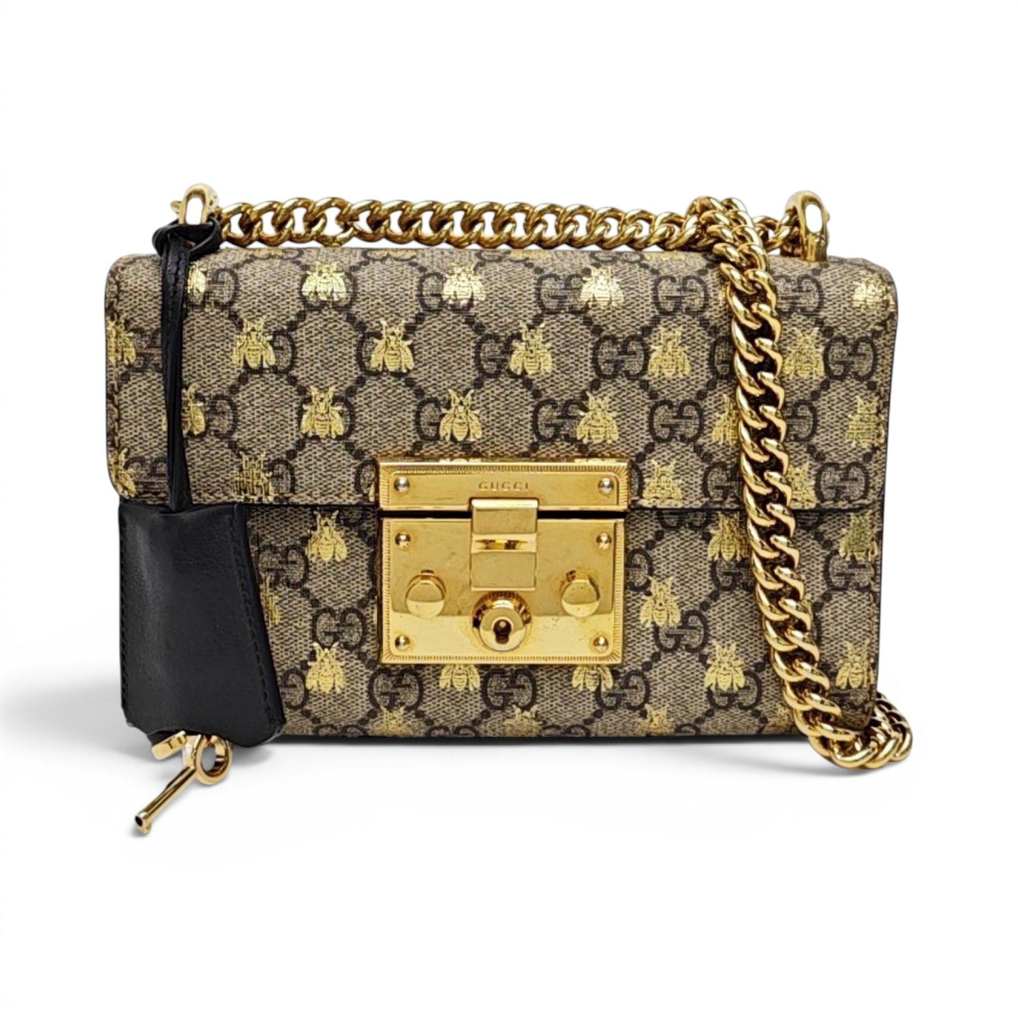 Padlock leather handbag