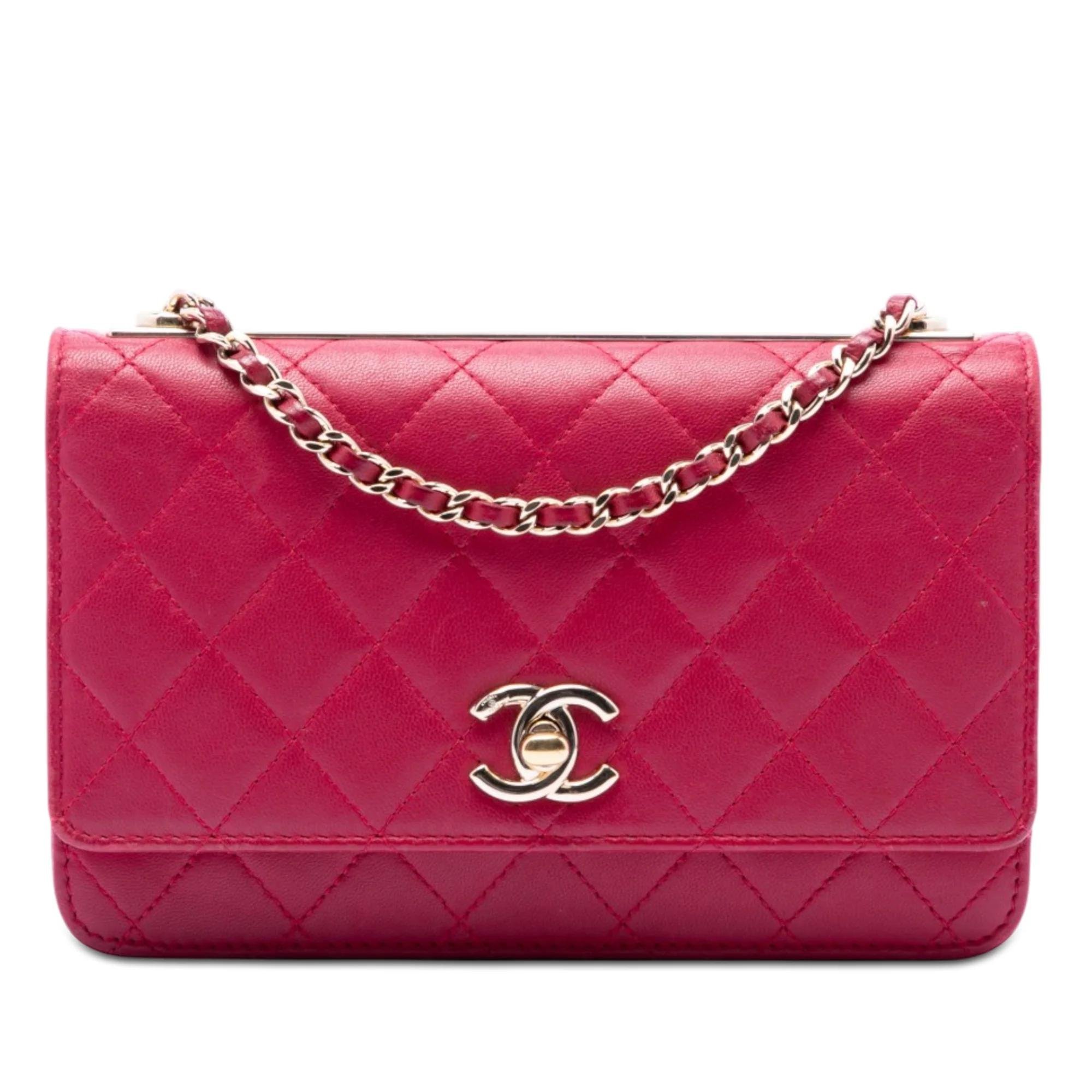Trendy CC leather crossbody bag