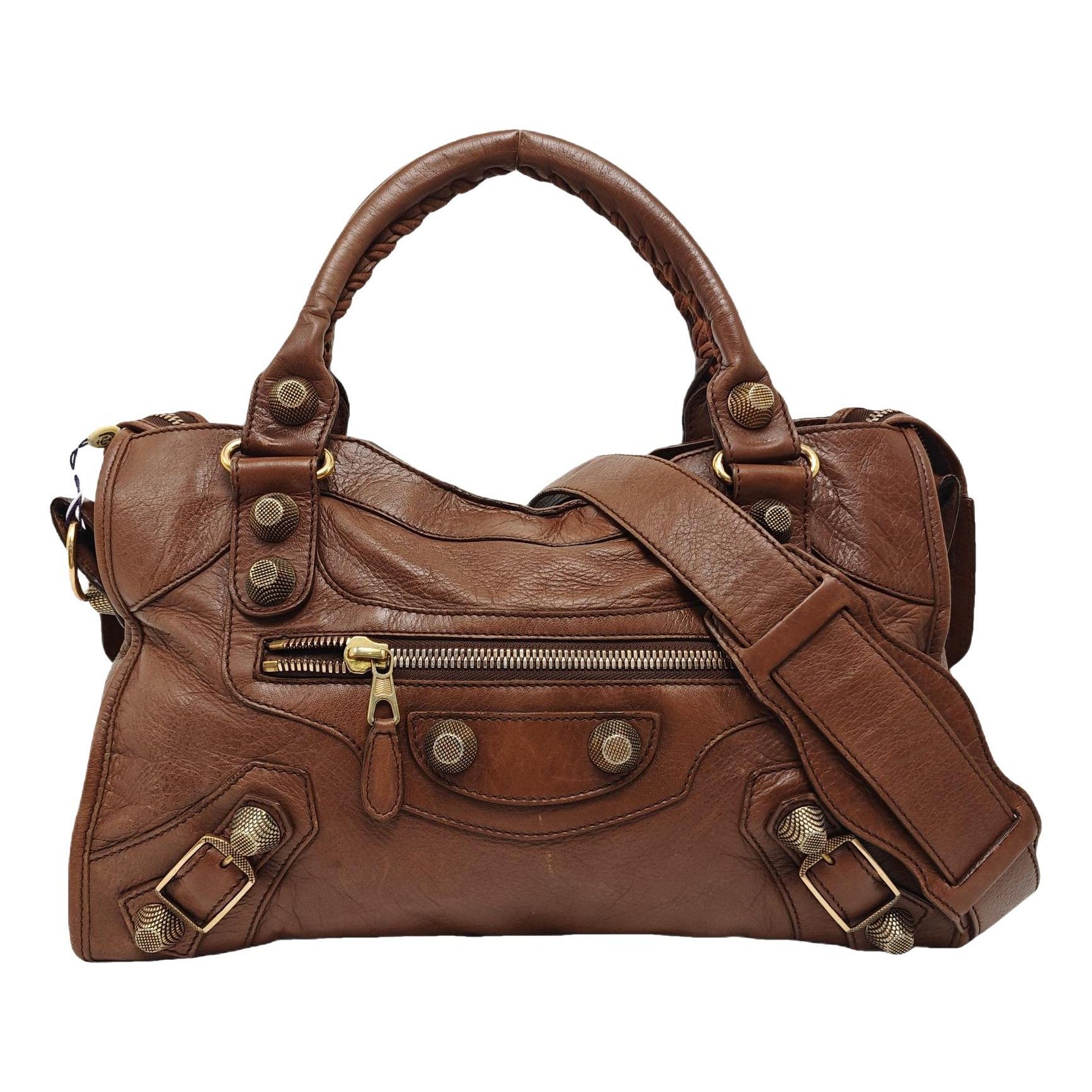 City leather handbag