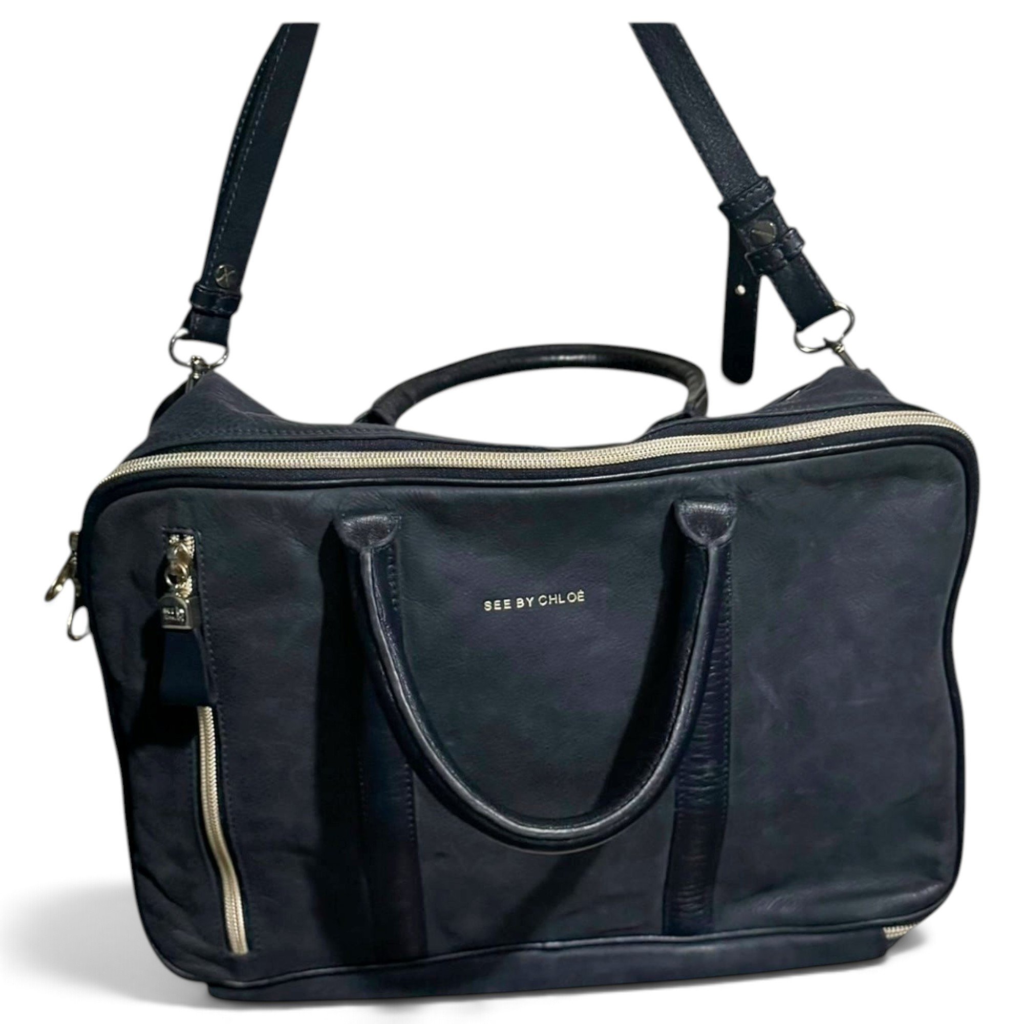Leather bowling bag