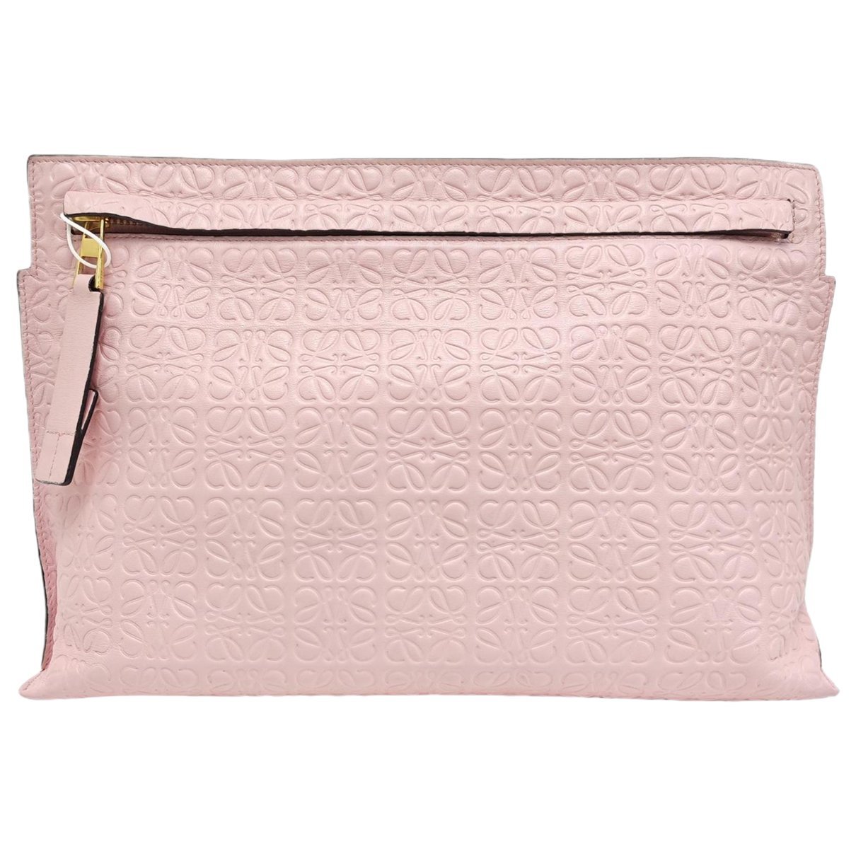 T Pouch leather clutch bag