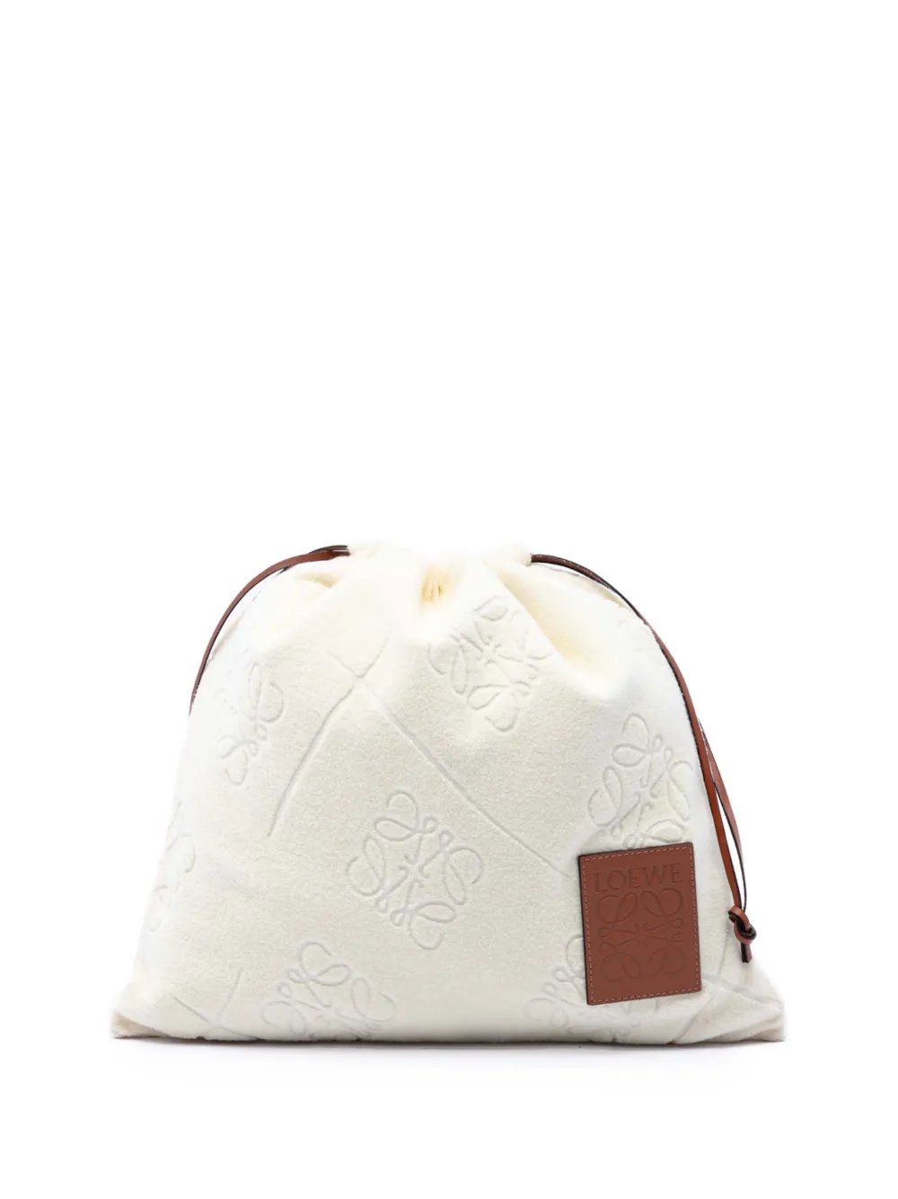 2023 Anagram Terry Cloth Drawstring Pouch clutch bag