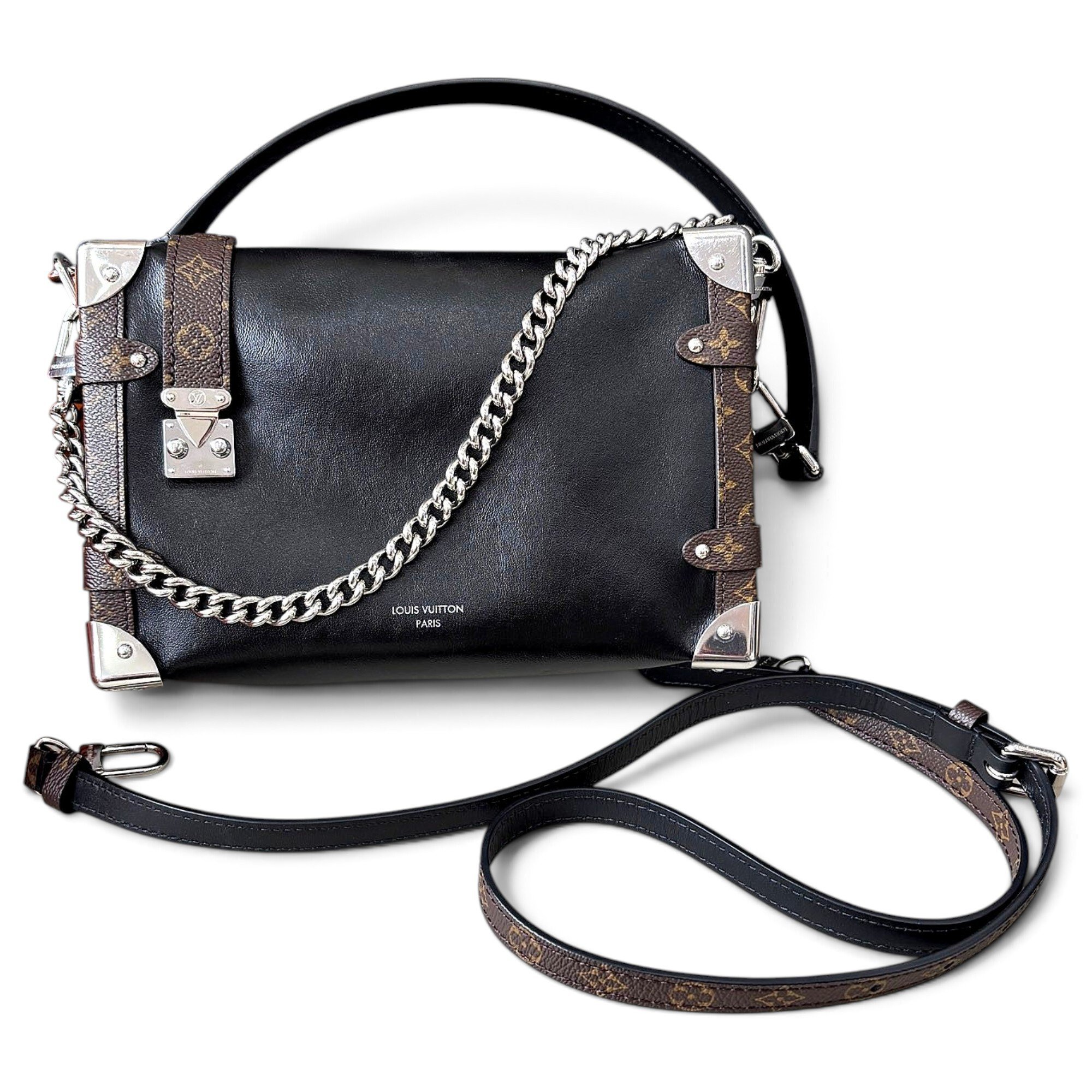 Side Trunk leather handbag