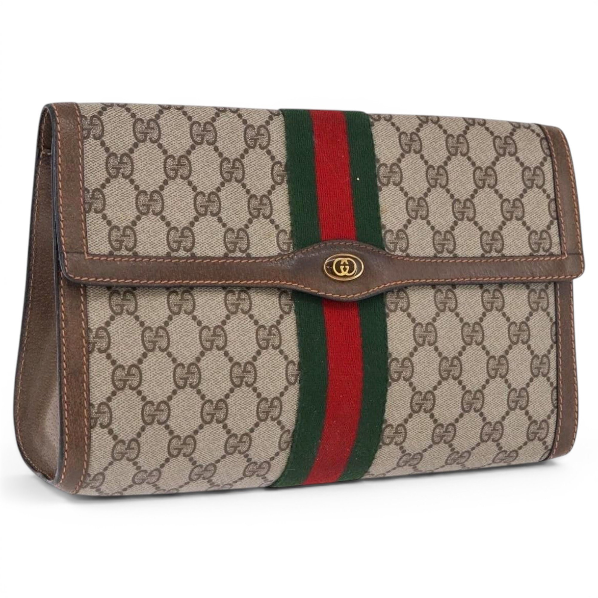 Leather clutch bag