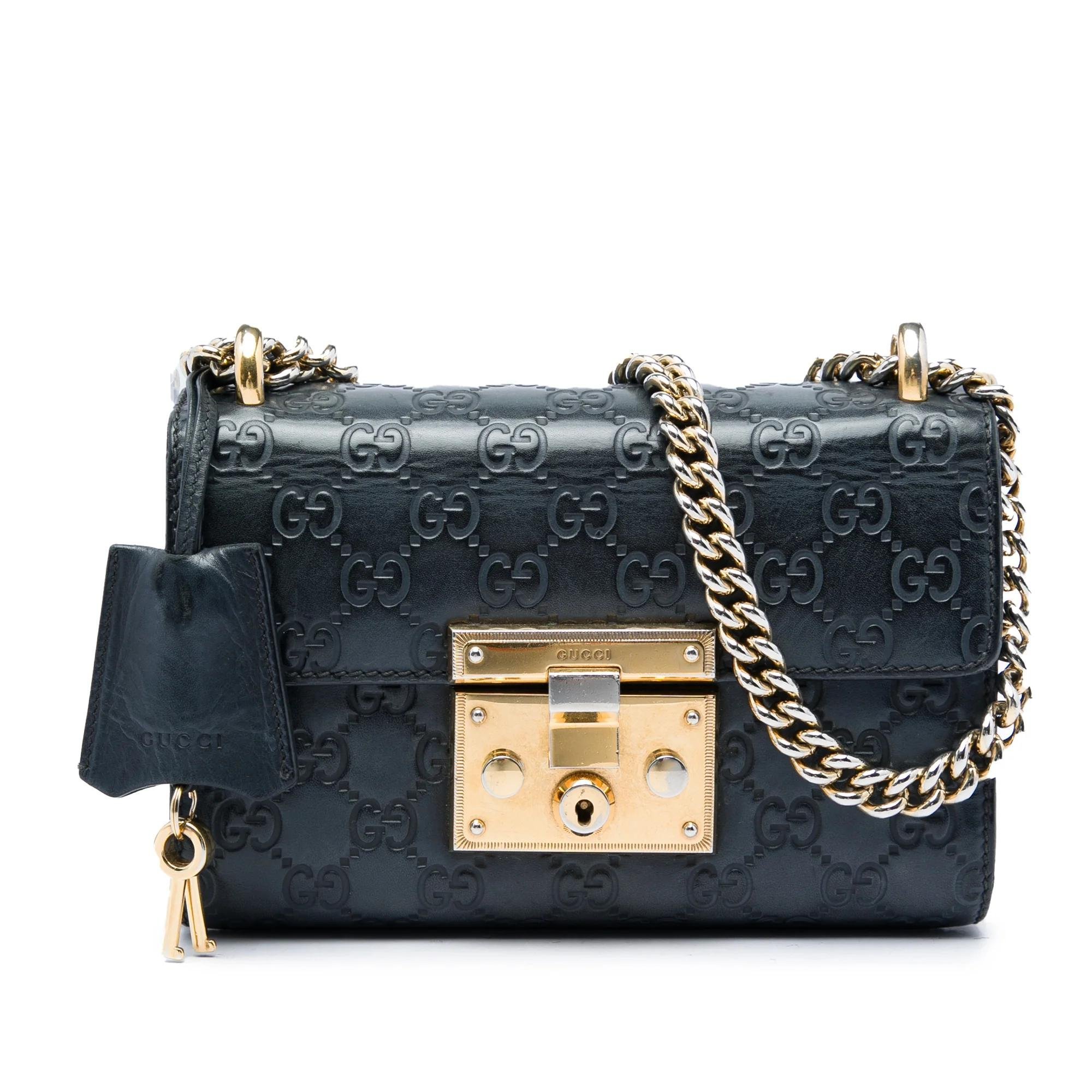 Padlock leather handbag
