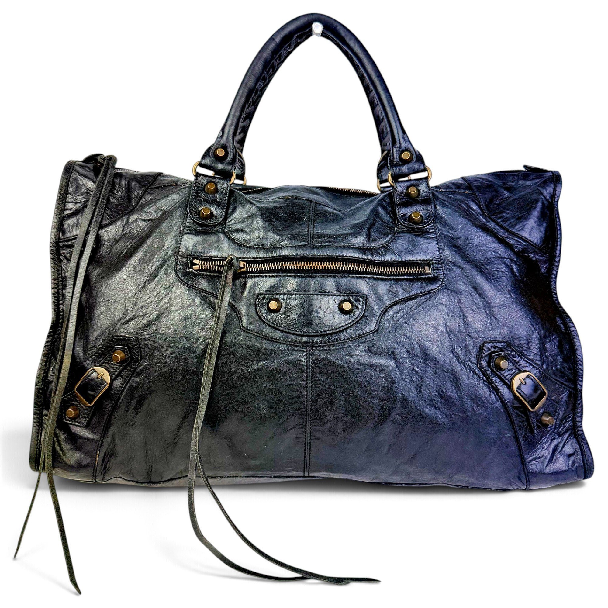 City leather handbag