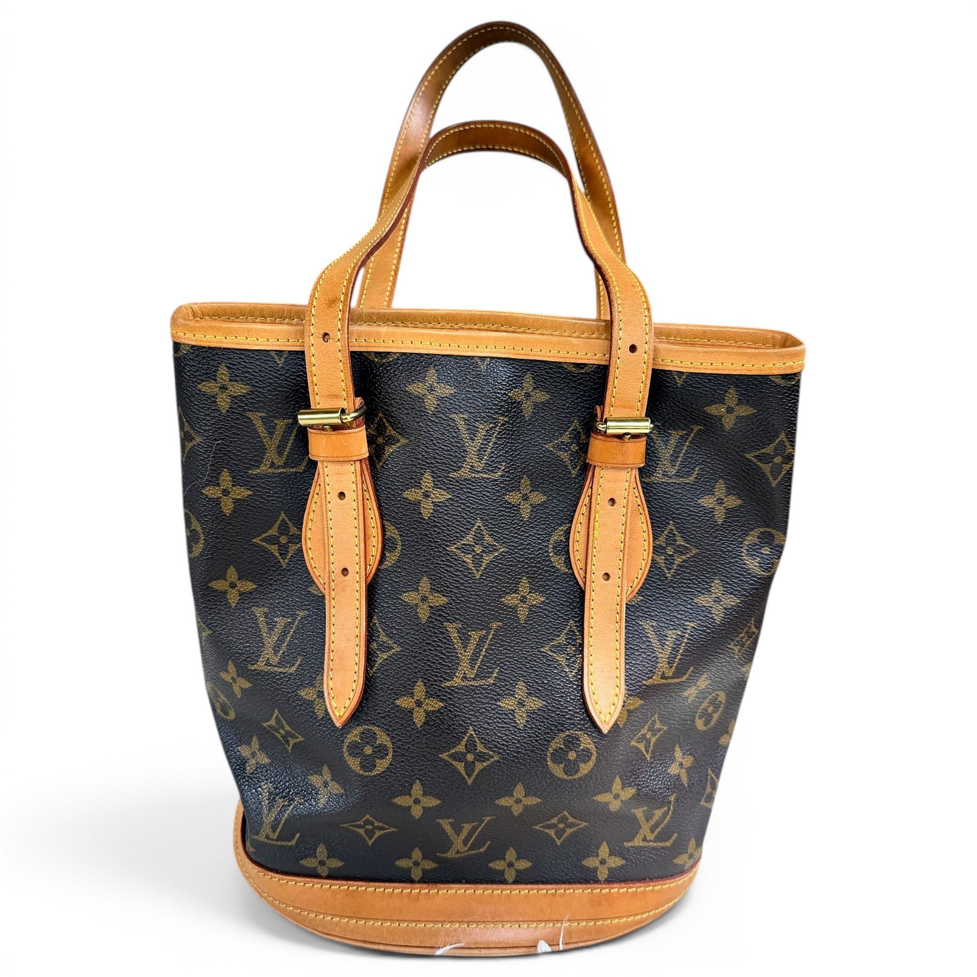 Bucket leather handbag